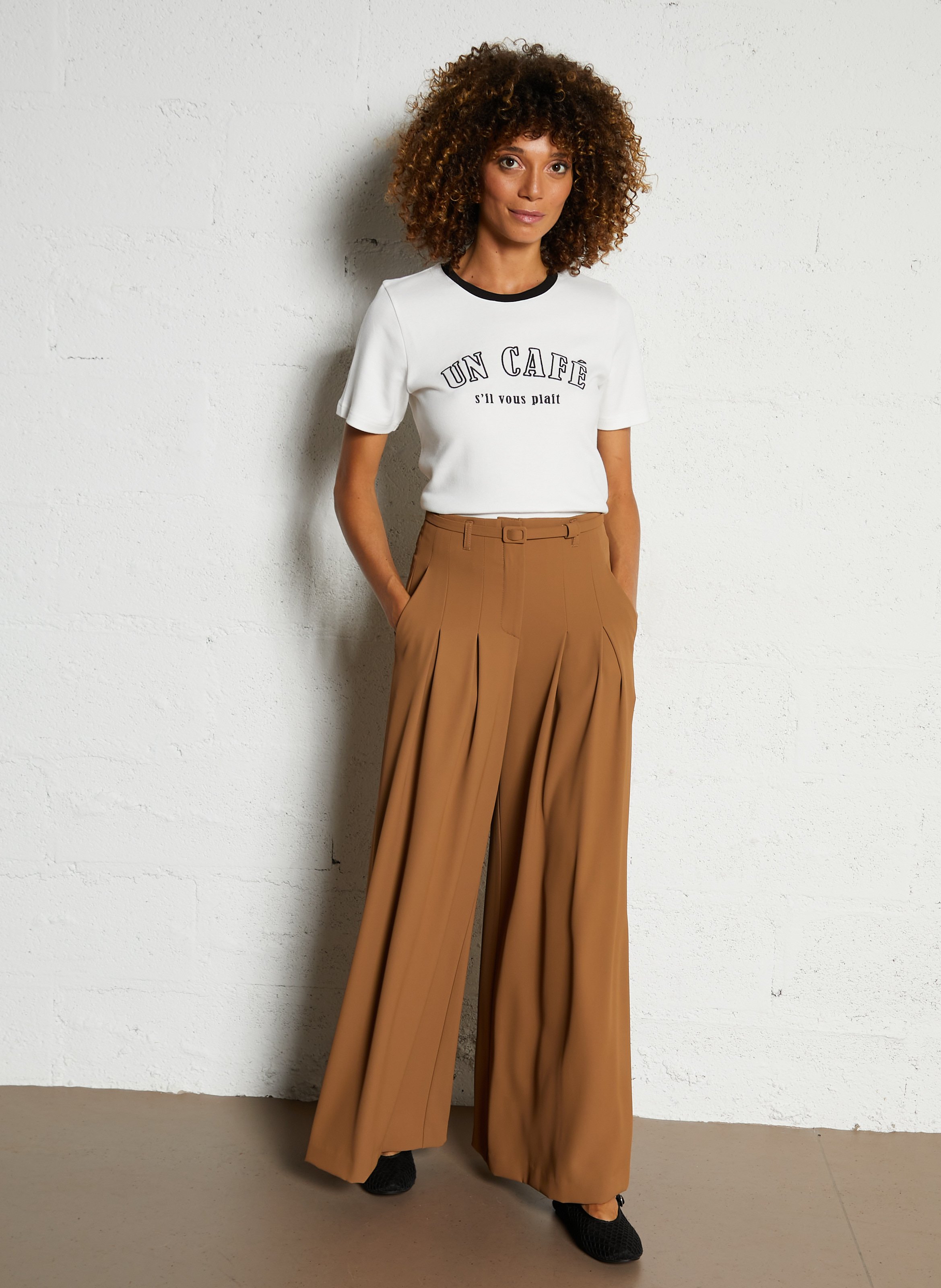 Abito corto collo classico con bottoni in cotone I CODE Bianco