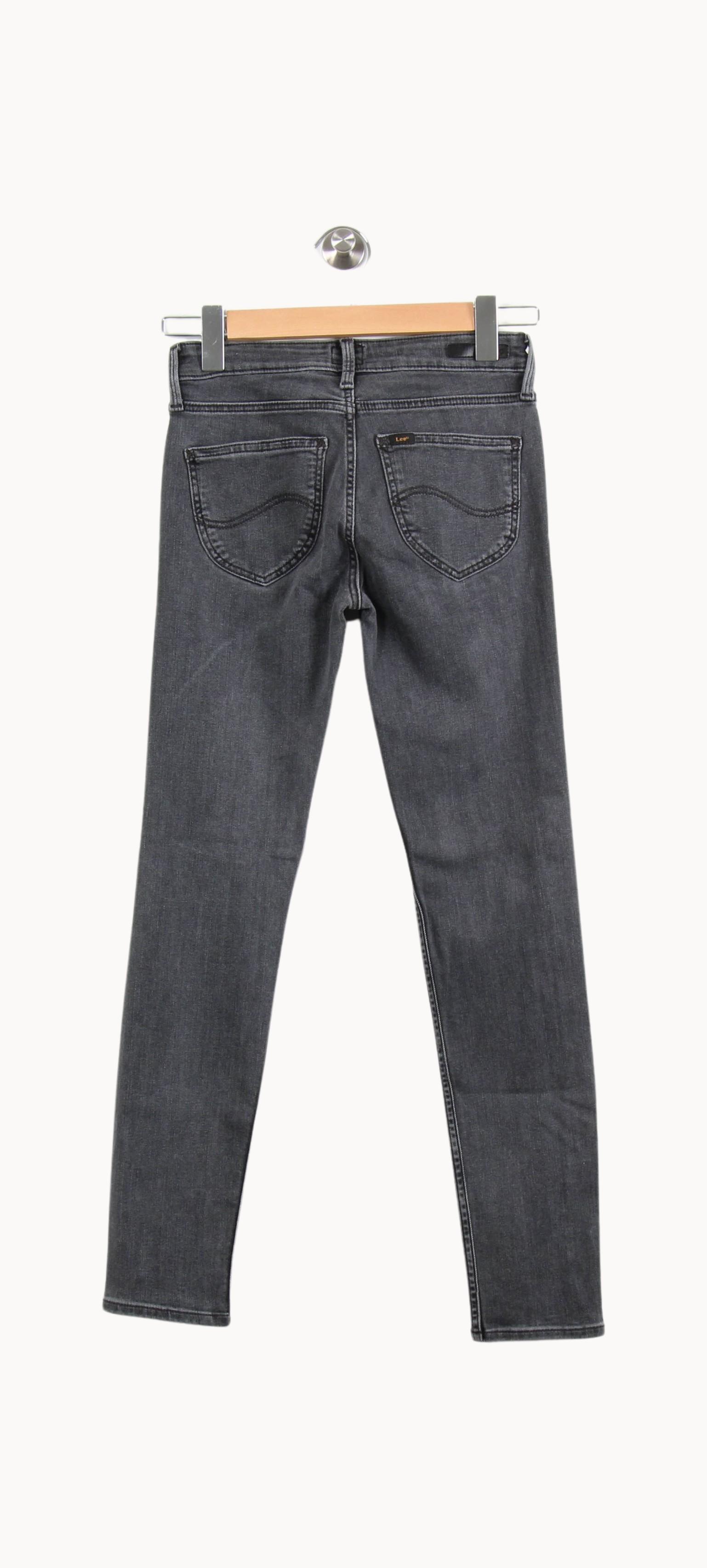 Cropped slim jeans with studs LEE - Seconde Main Grey