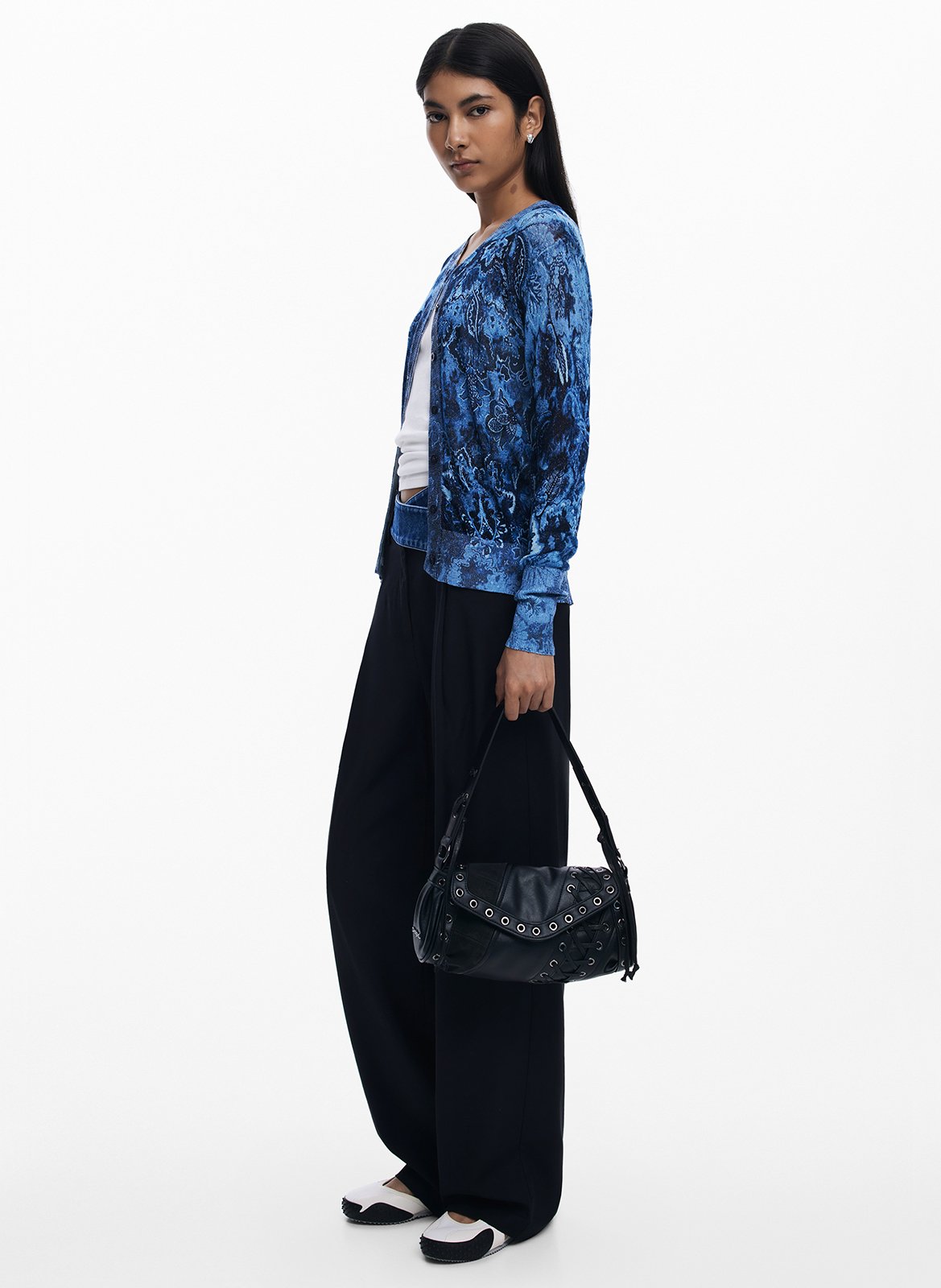 Sac baguette effet cuir à clous DESIGUAL Noir