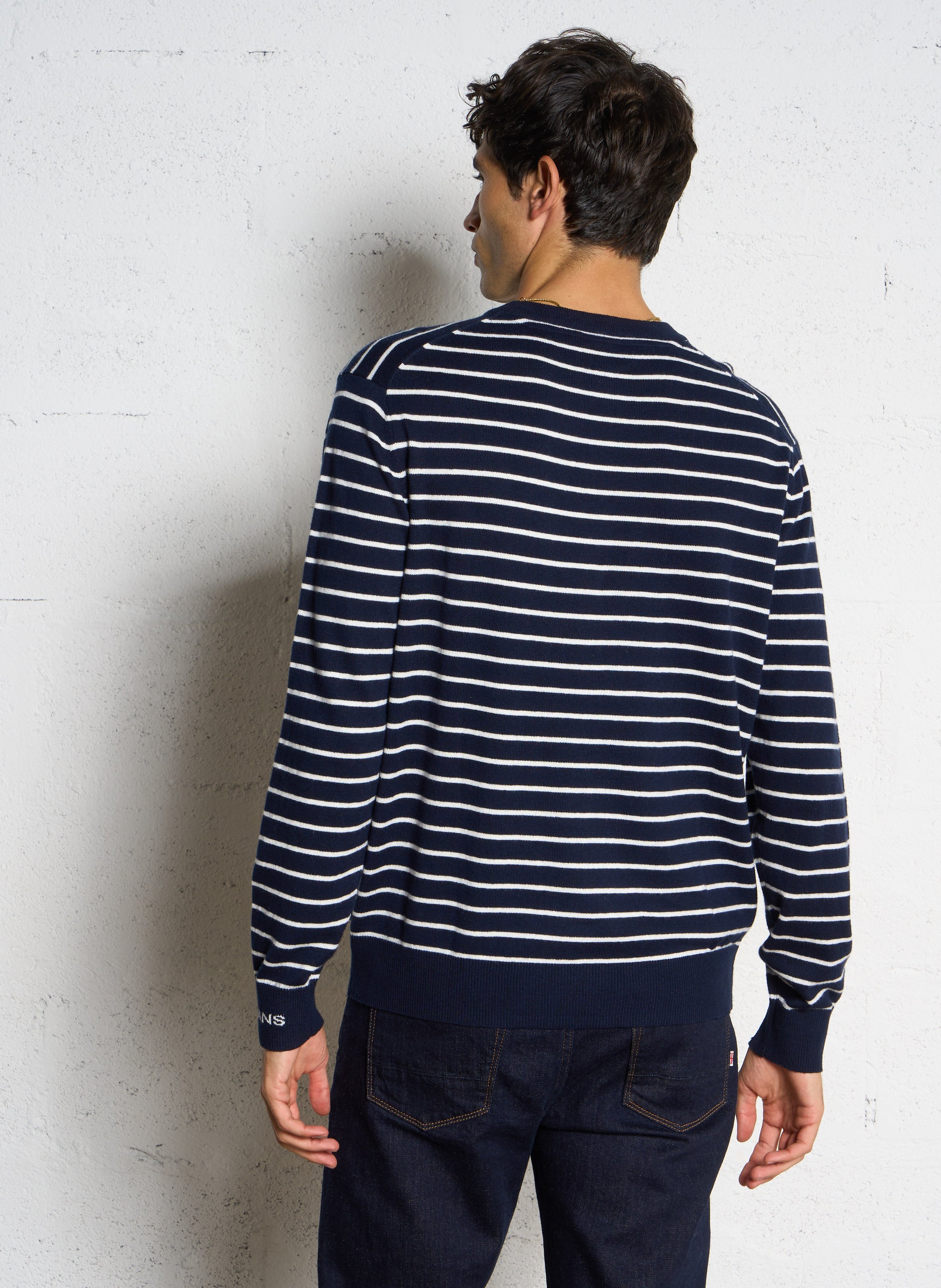 Cotton and wool sleeveless sweater with lacing PEPE JEANS Blue