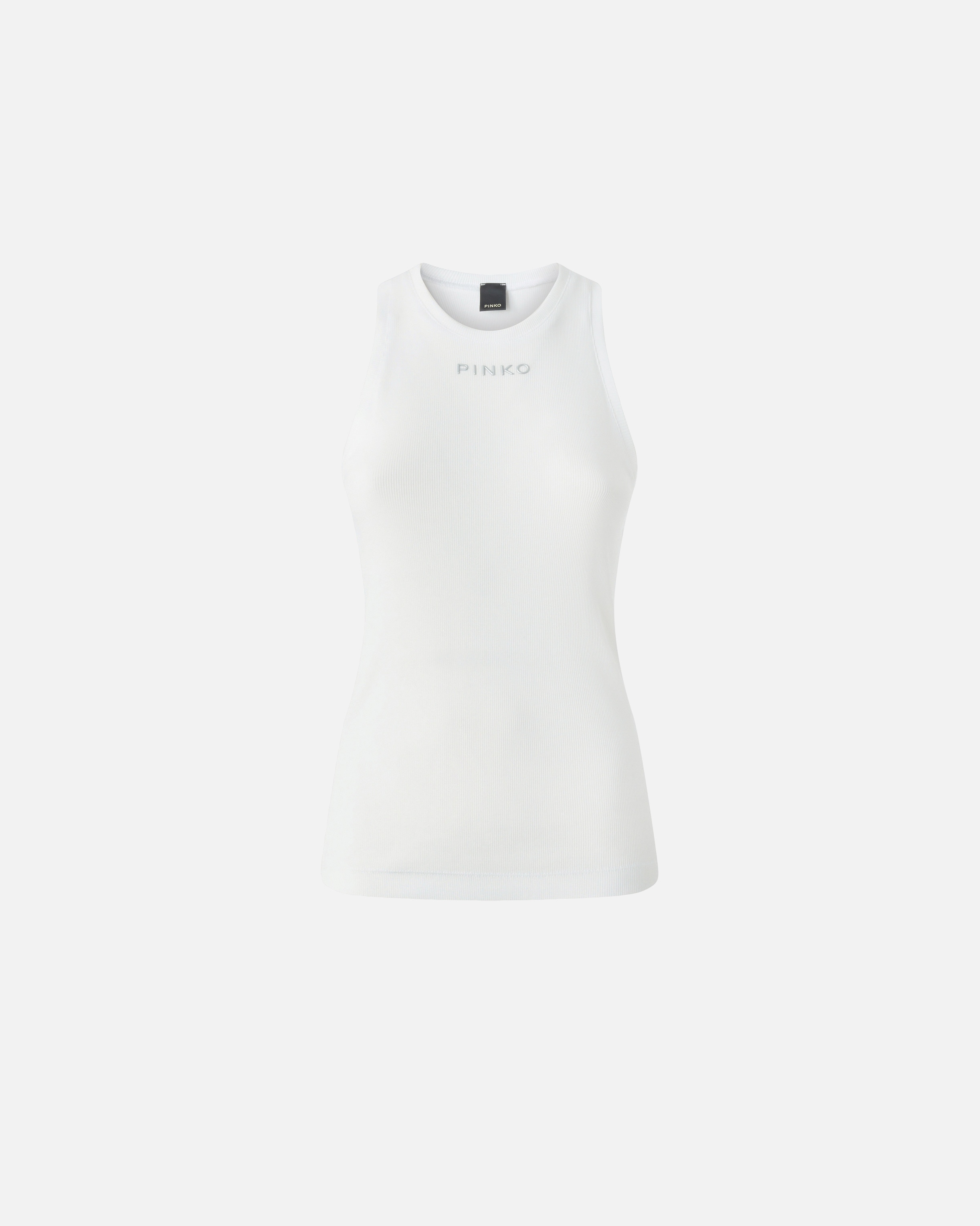 Ribbed sleeveless top PINKO White