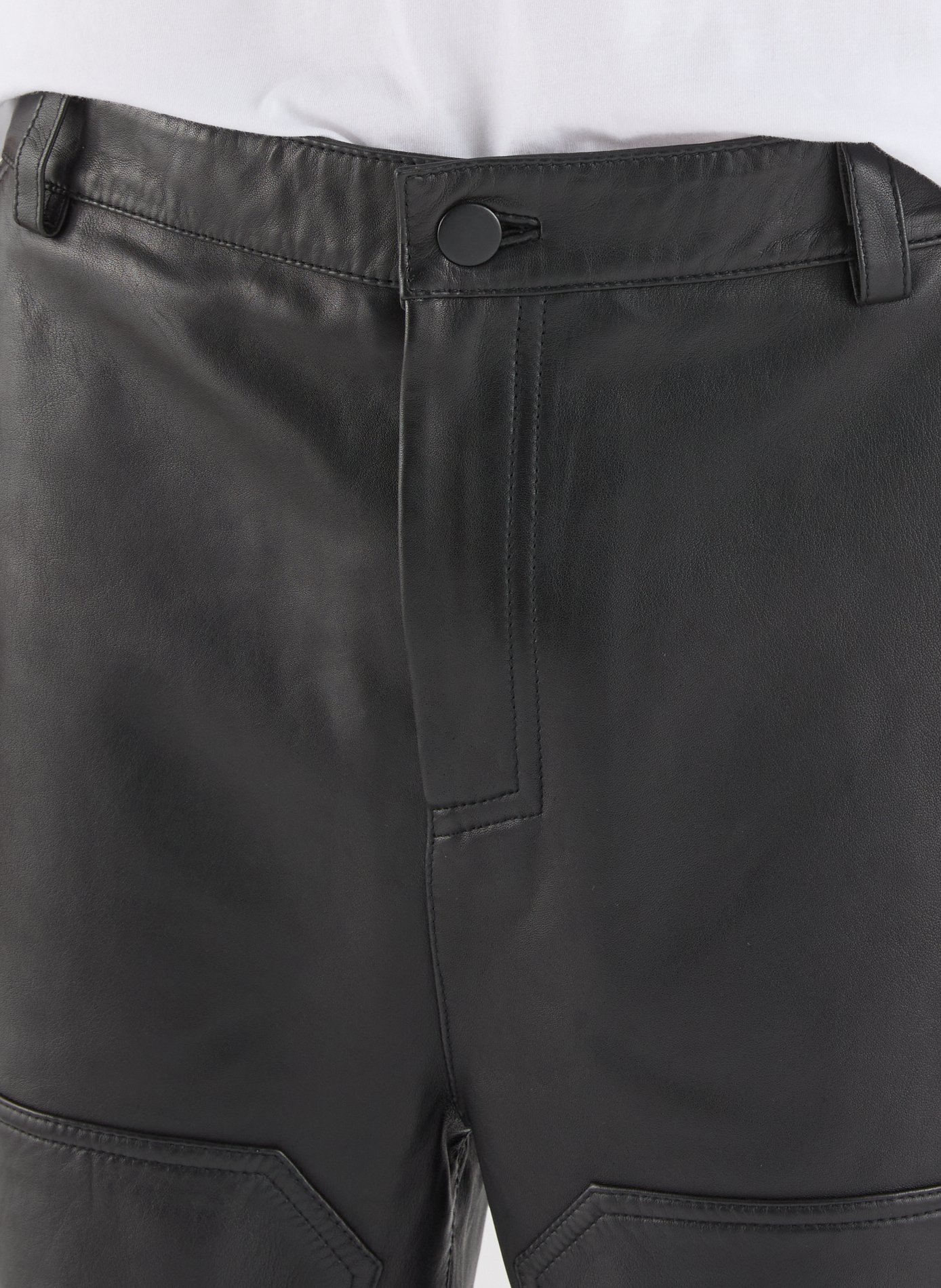 Straight leather pants SAISON 1865 Black