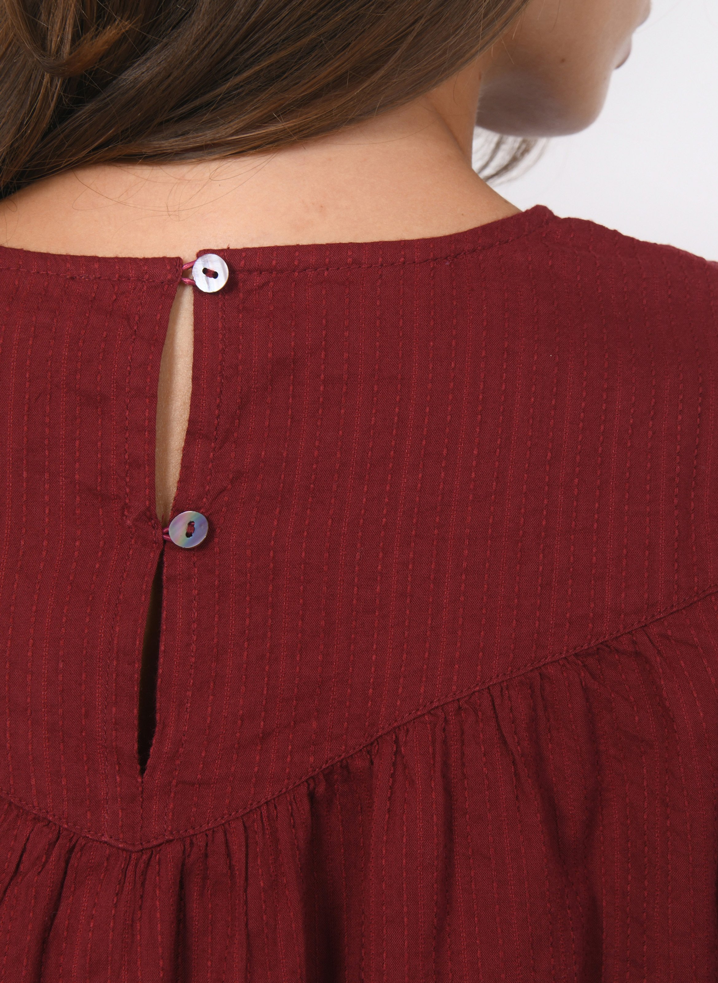 Blouse met ronde hals | katoenblend KOOKAI Rood