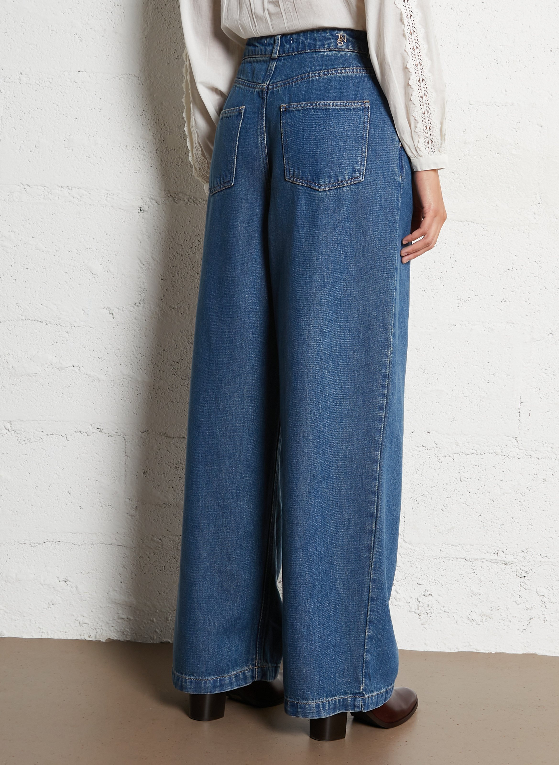 Jean large taille haute THE NEW SOCIETY Bleu