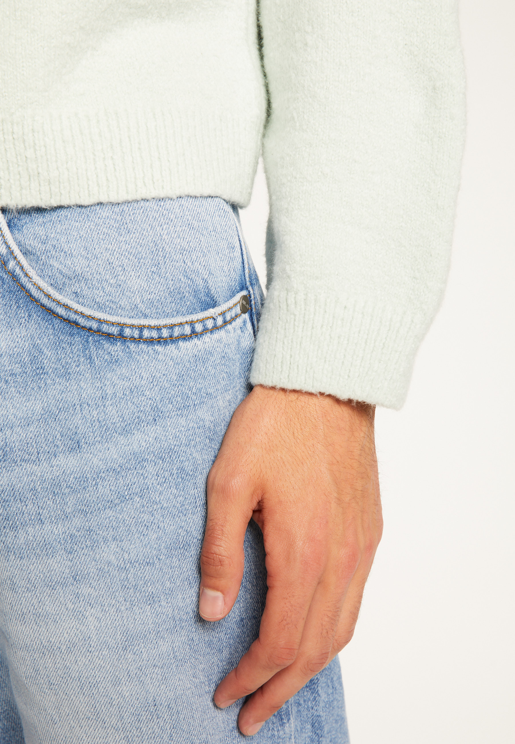 Colour block cotton sweater MAISON MONTAGUT Green