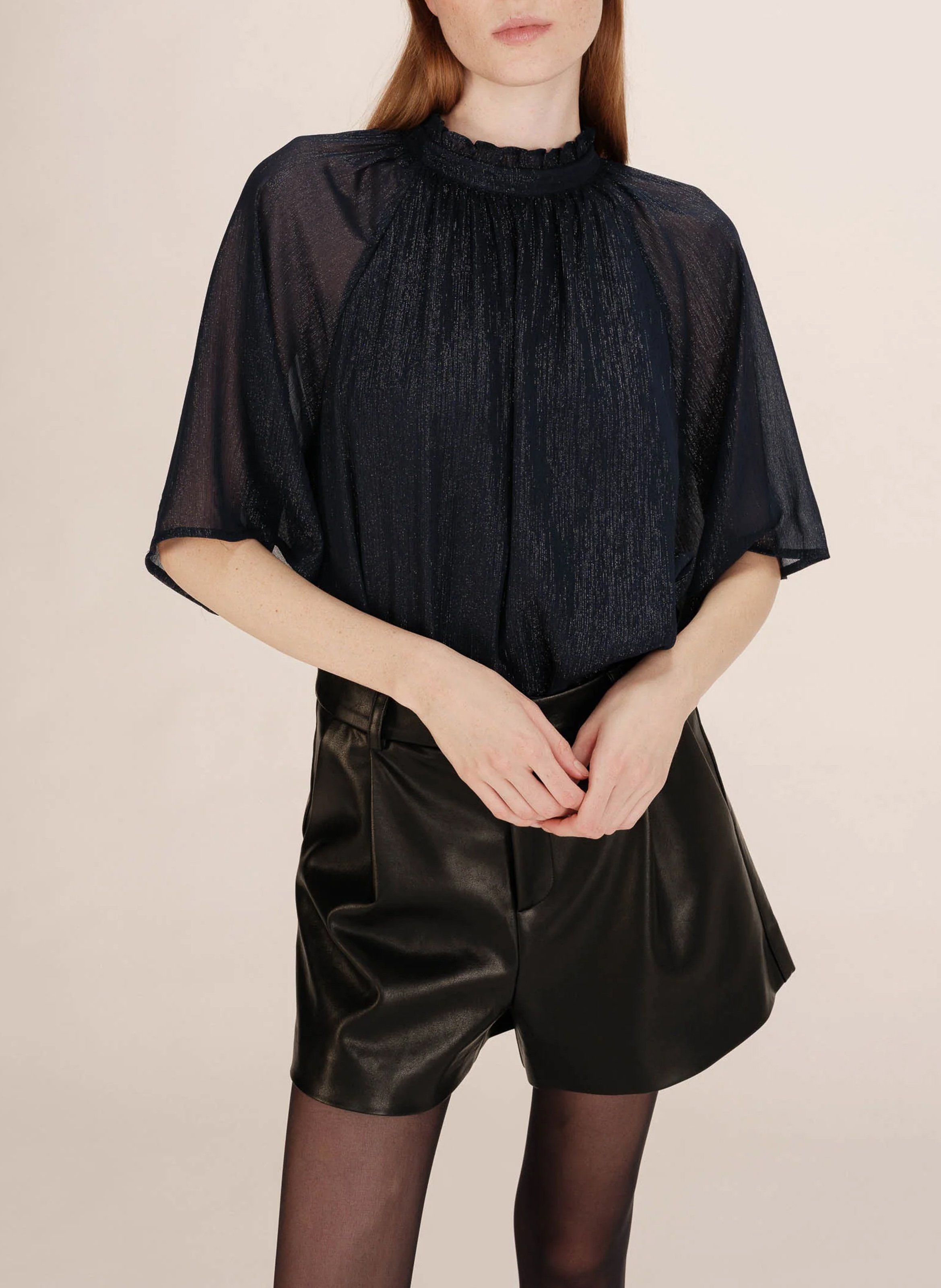 Bluse mit Stehkragen GRACE ET MILA Blau