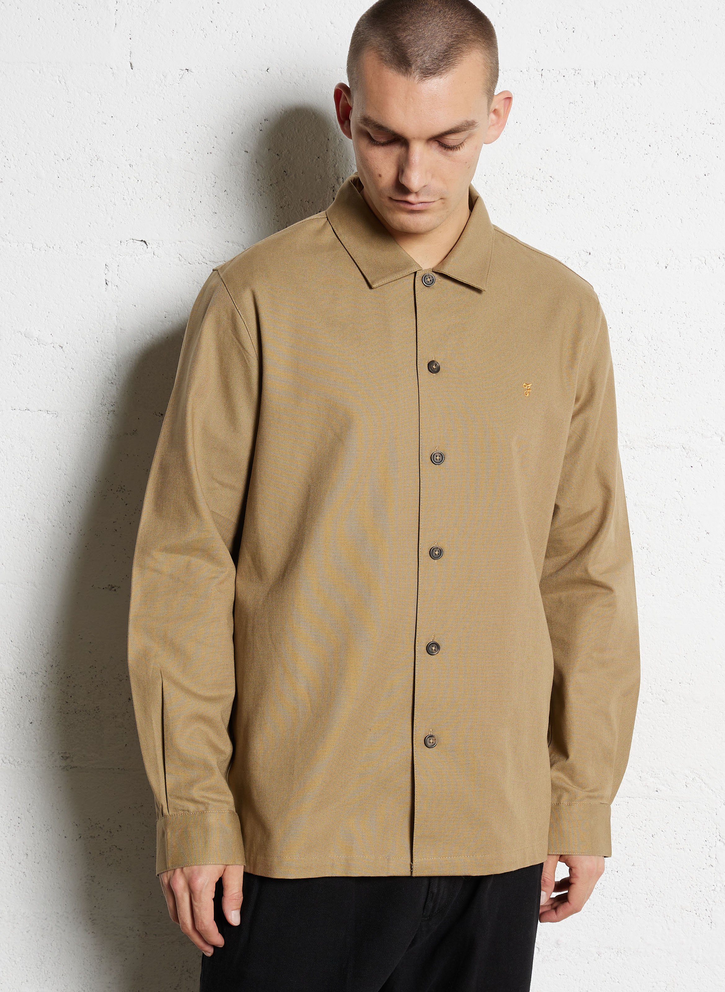 Surchemise oversize en coton FARAH Beige