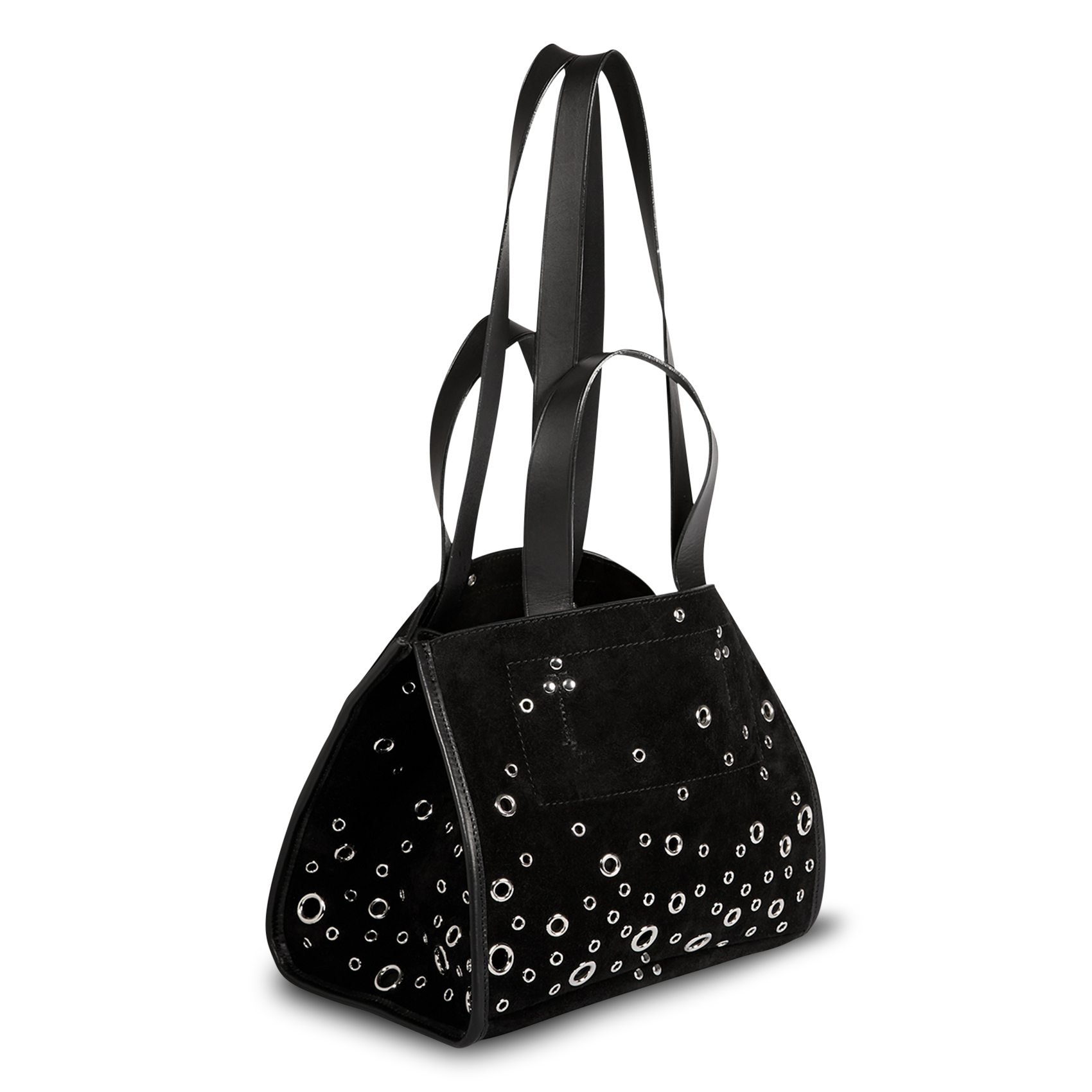Soft tote bag with eyelets in suede leather JEROME DREYFUSS Black