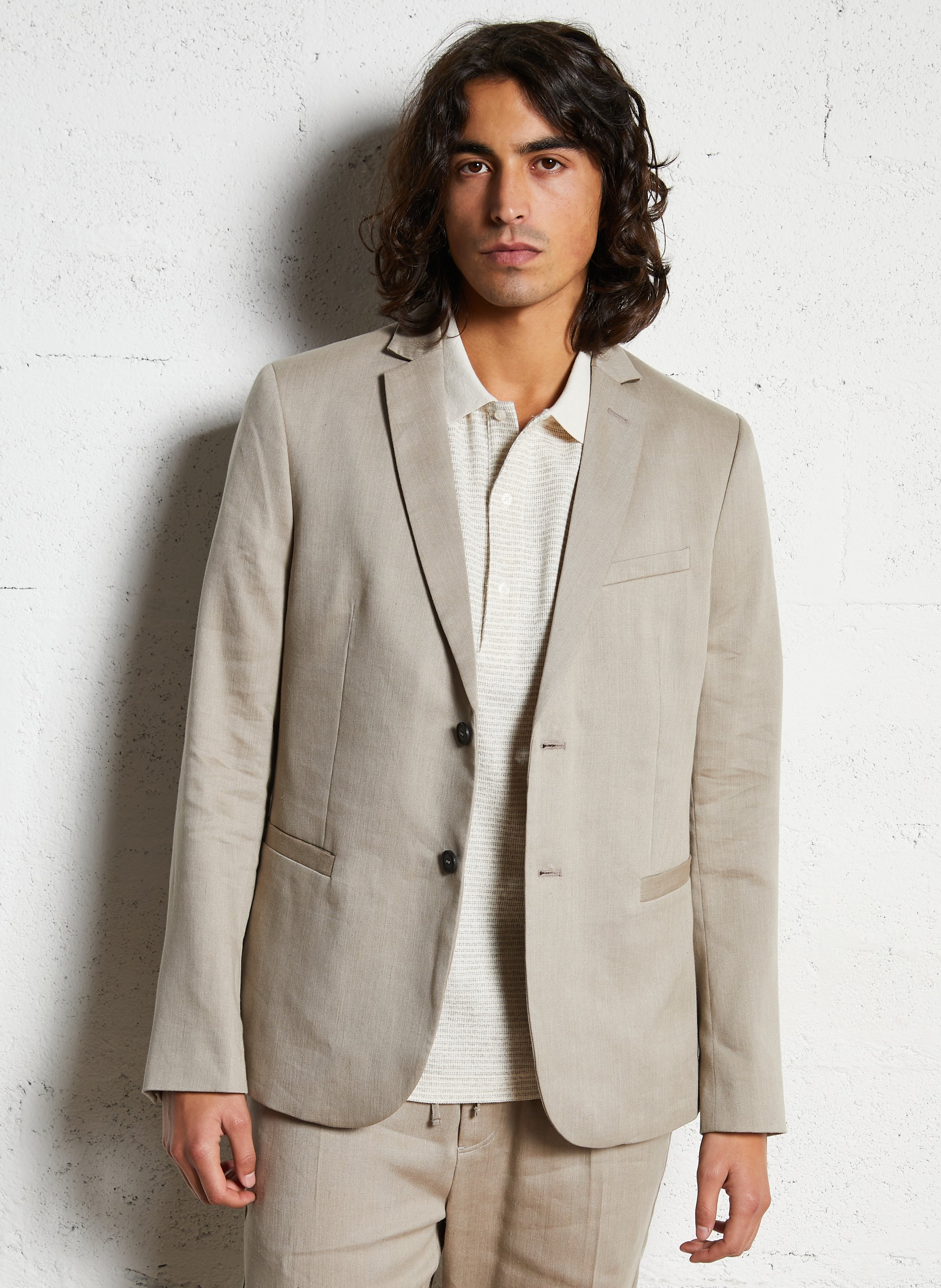 Gerade geschnittener Blazer aus Leinen-Mix IKKS Beige