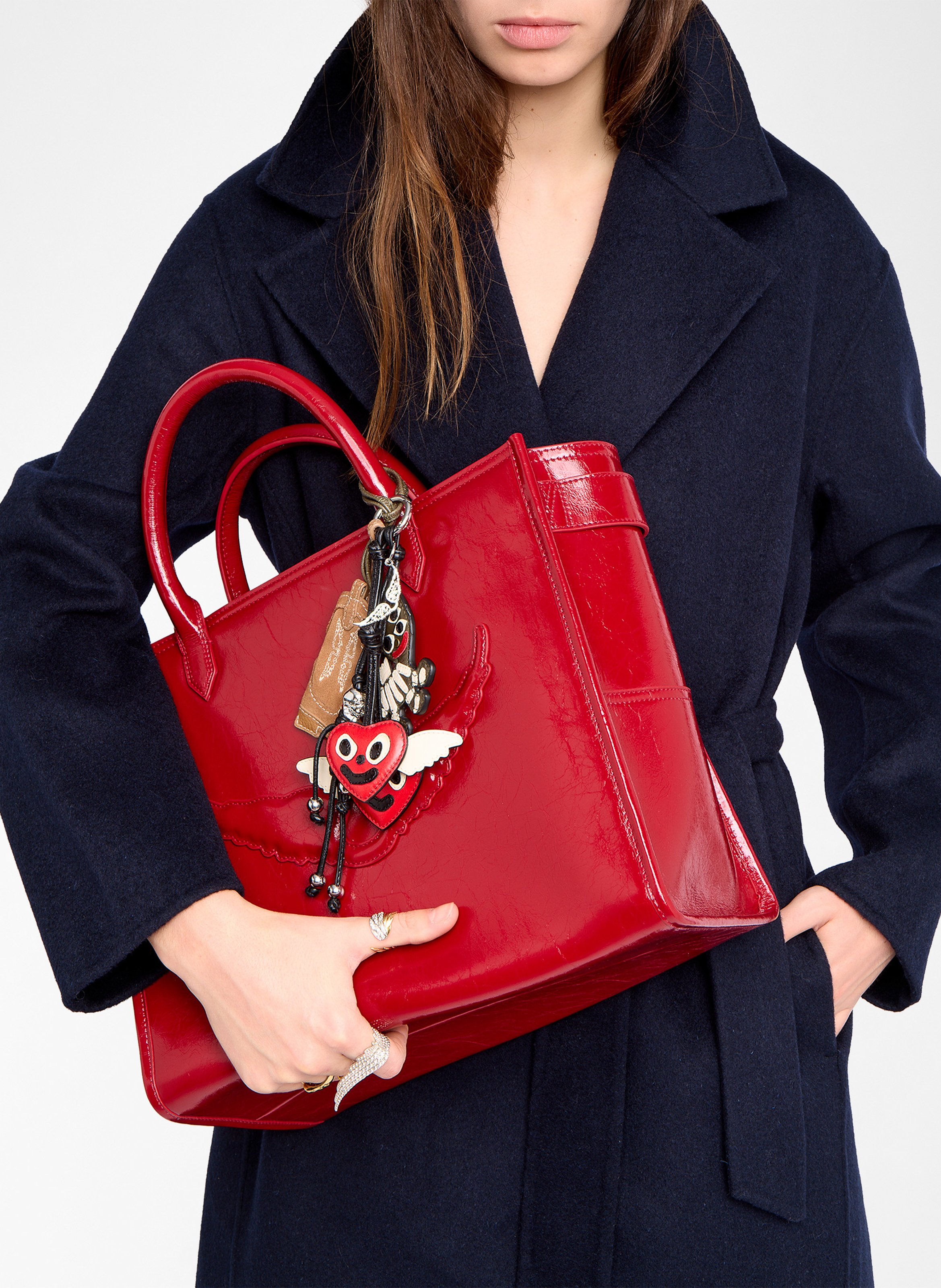Handbag in crinkled leather ZADIG&VOLTAIRE Red
