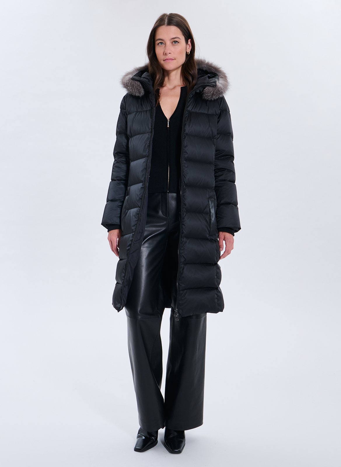 Donsjack met opstaande kraag ZAPA Zwart