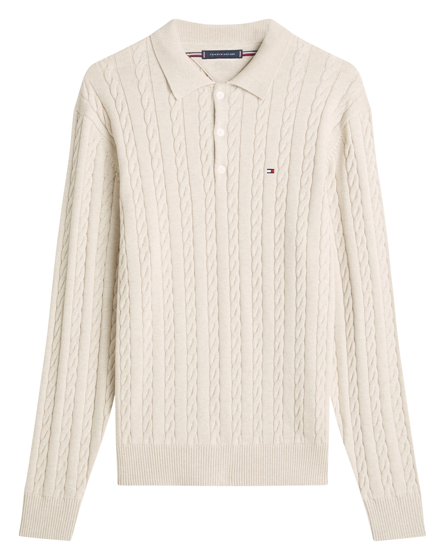 Jersey de corte regular en algodón orgánico. TOMMY HILFIGER Beige