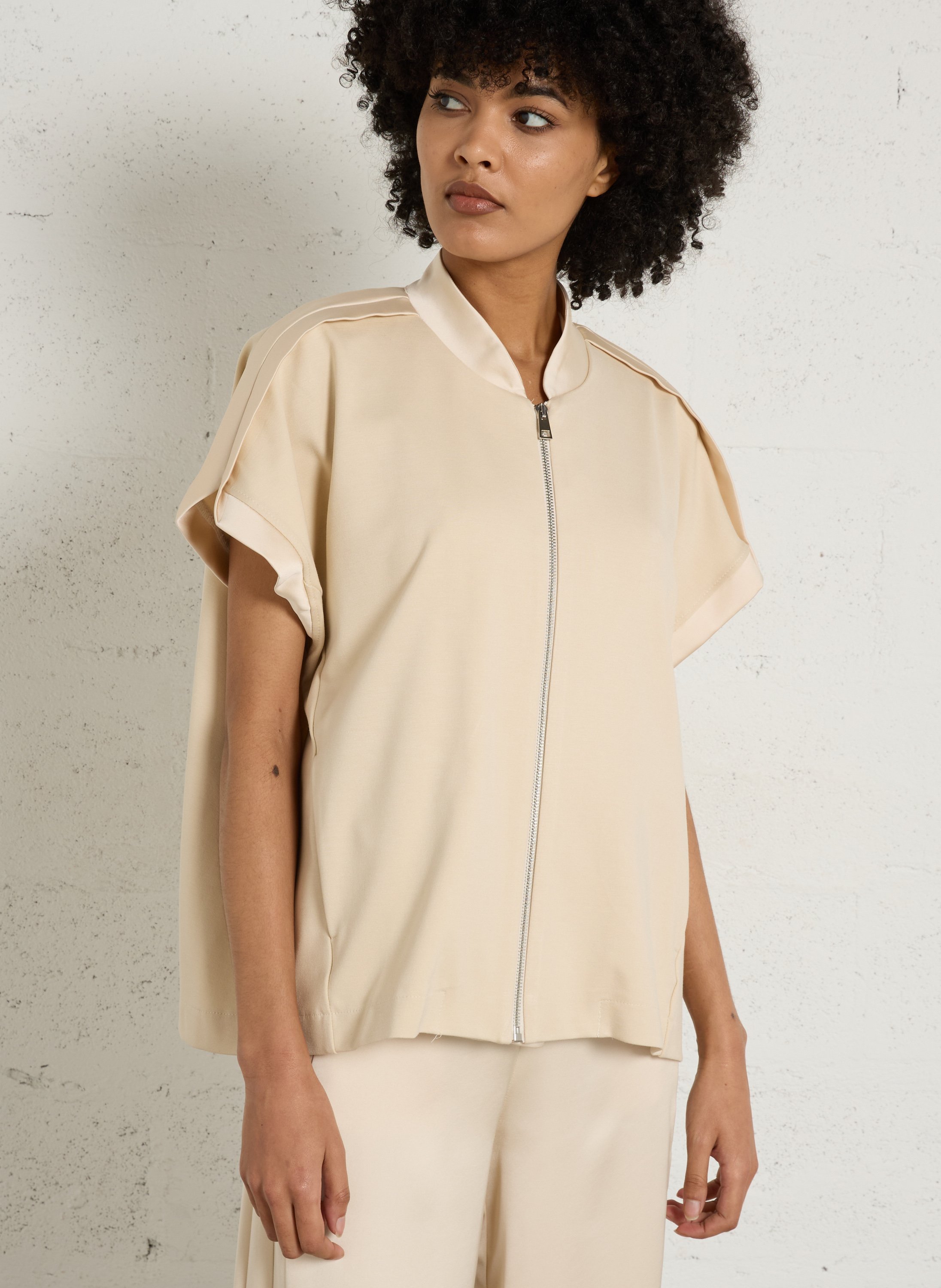 Gilet oversize zippé IMPERIAL Beige