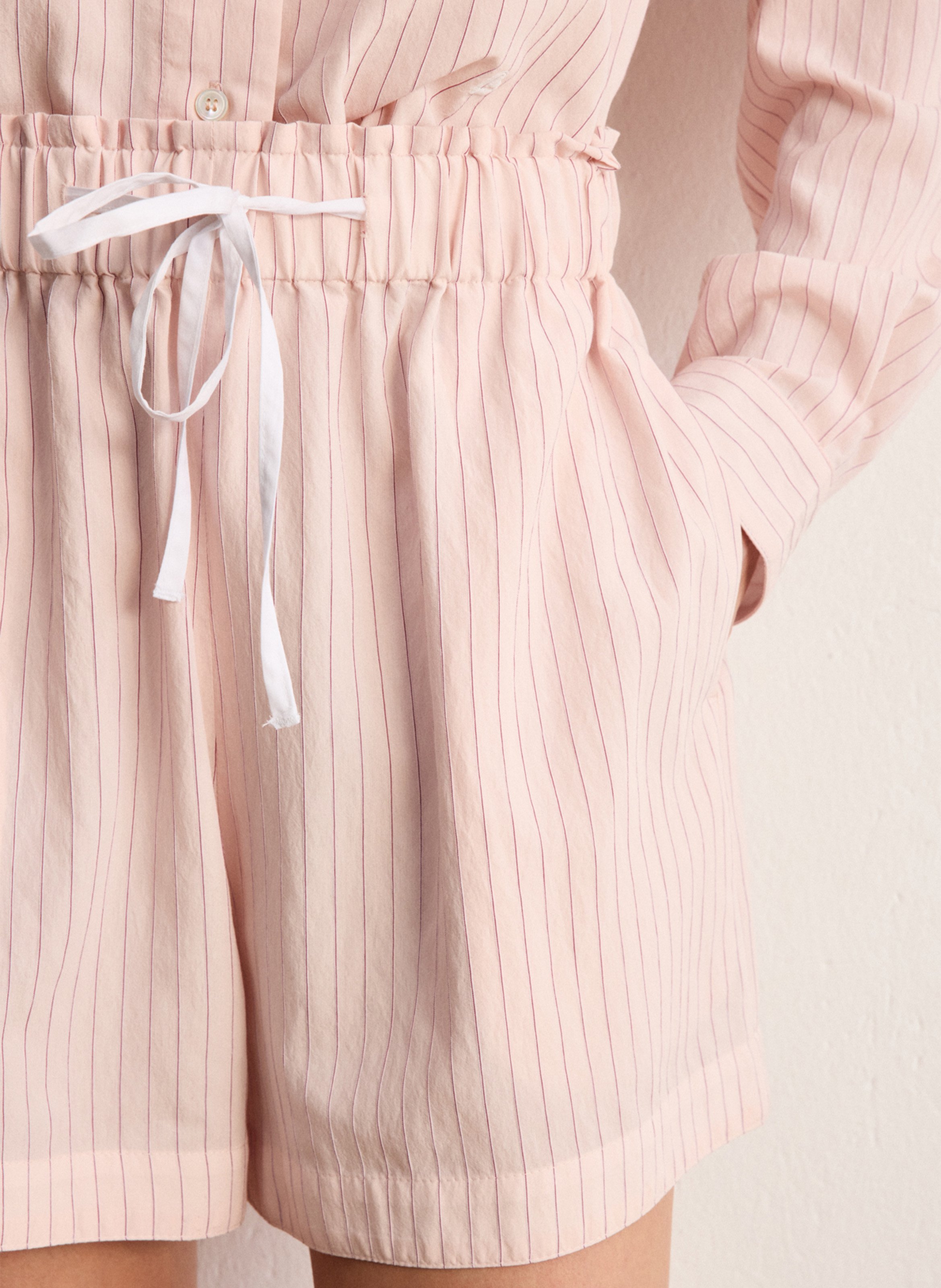 Striped straight-cut shorts PABLO Red