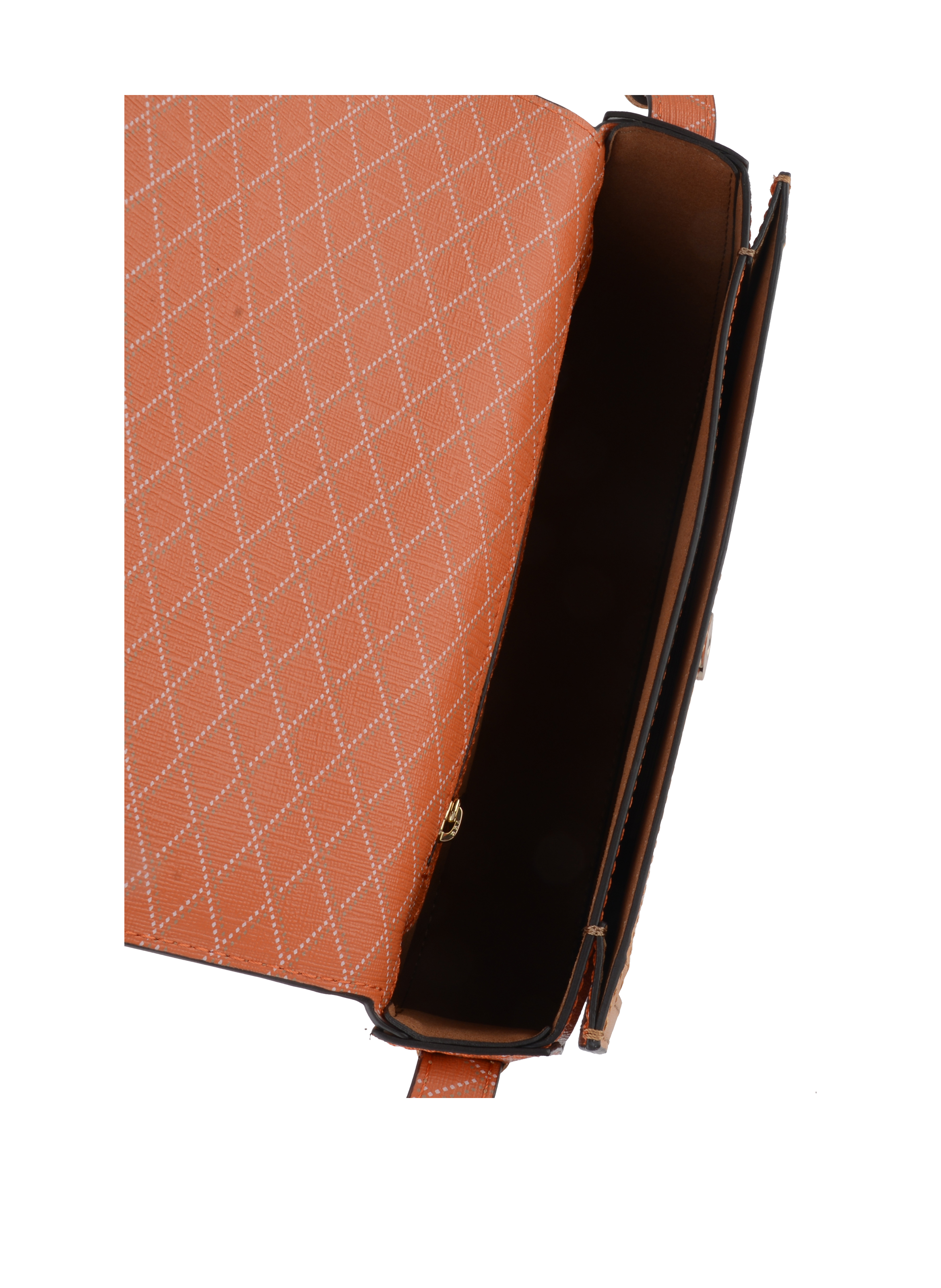 Coated canvas shoulder bag POURCHET Orange