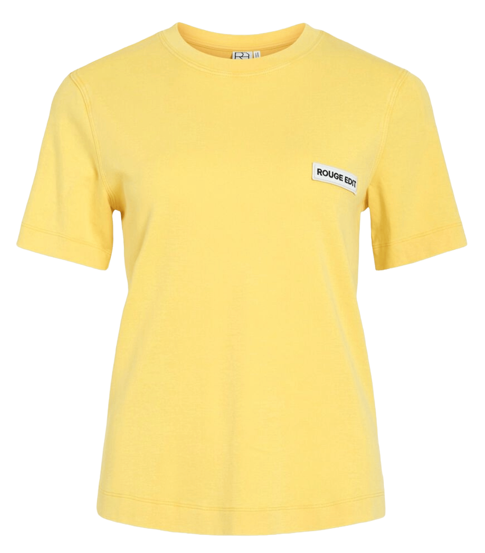 Straight round neck organic cotton t-shirt ROUGE EDIT Yellow