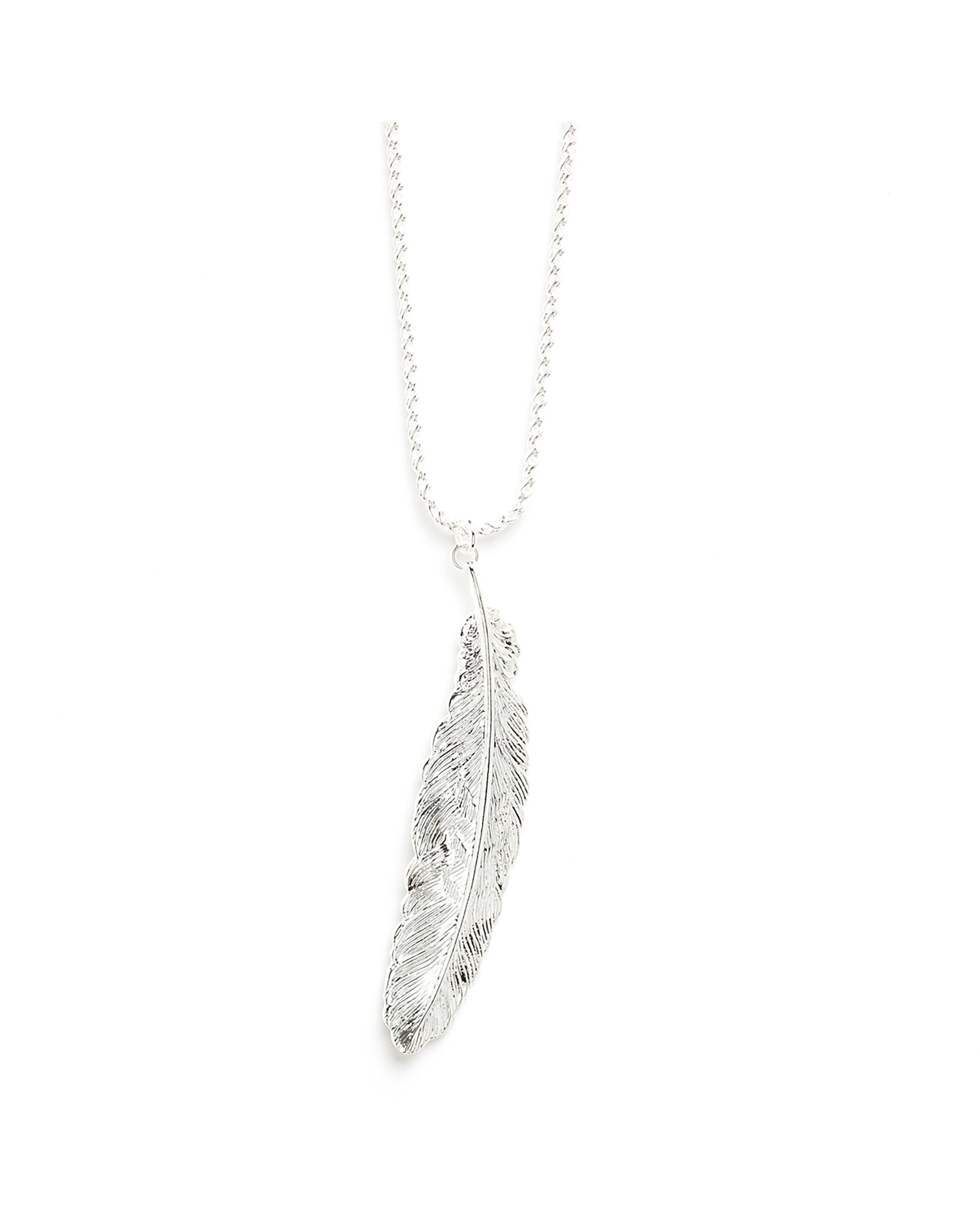 Gold-plated feather necklace MONSIEUR SIMONE Silver