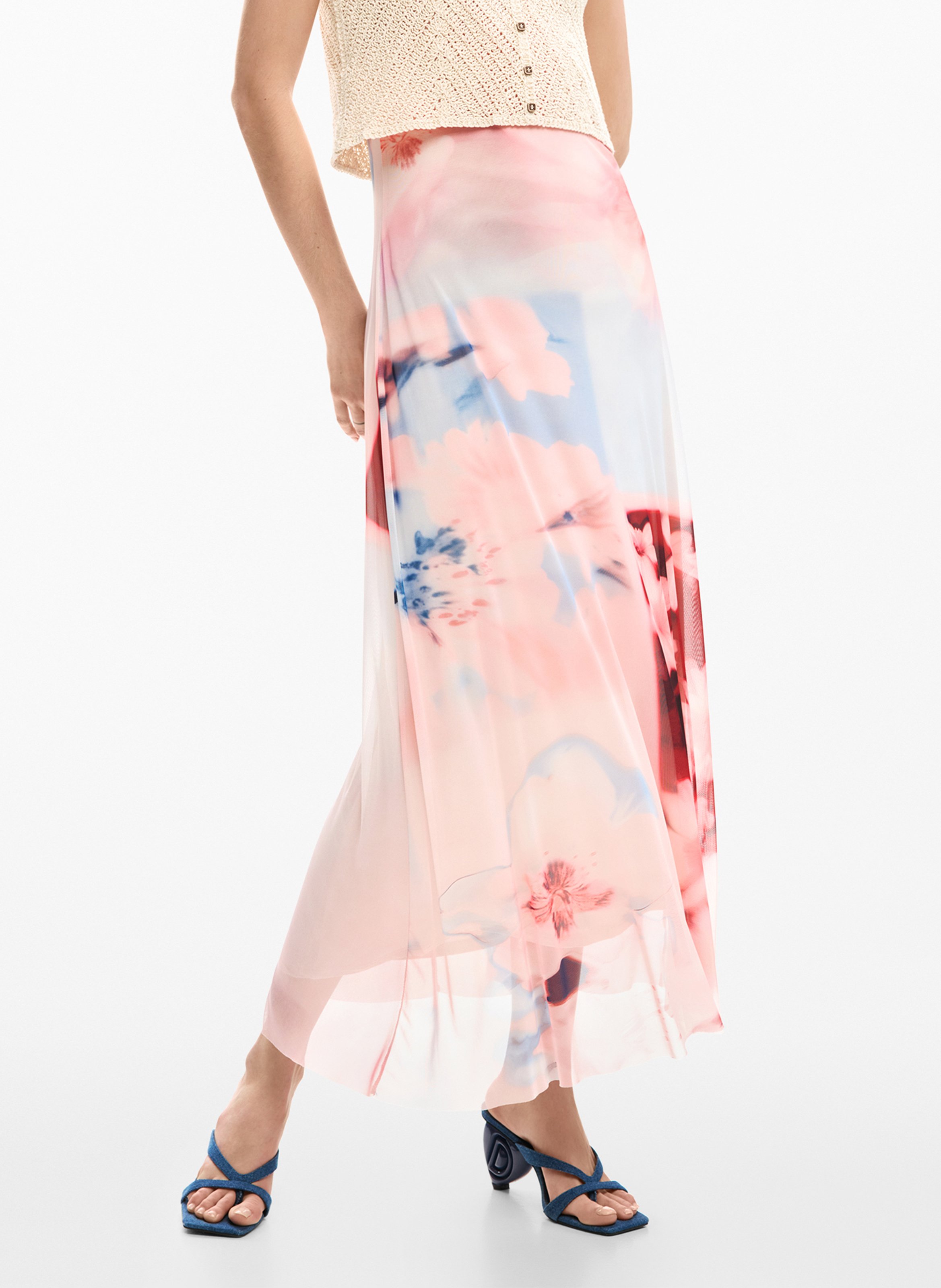 Halflange jurk met ronde hals DESIGUAL Rood