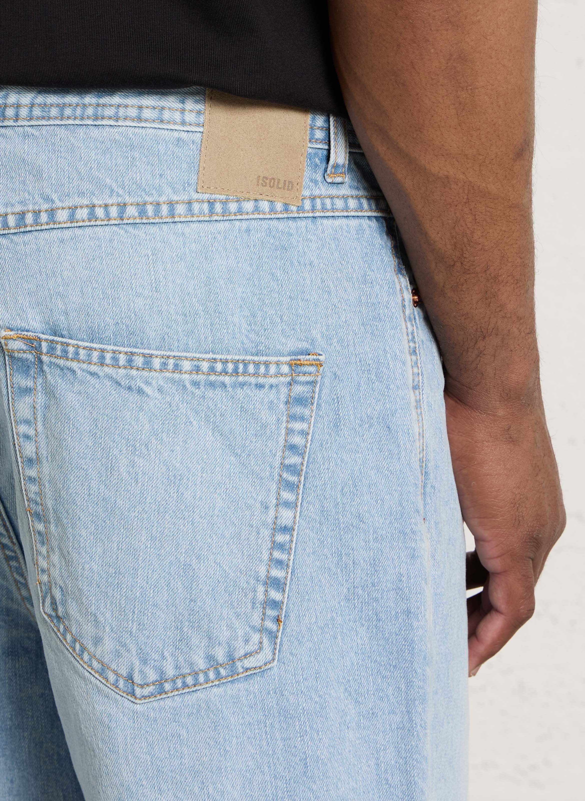 Short droit en coton SOLID Bleu