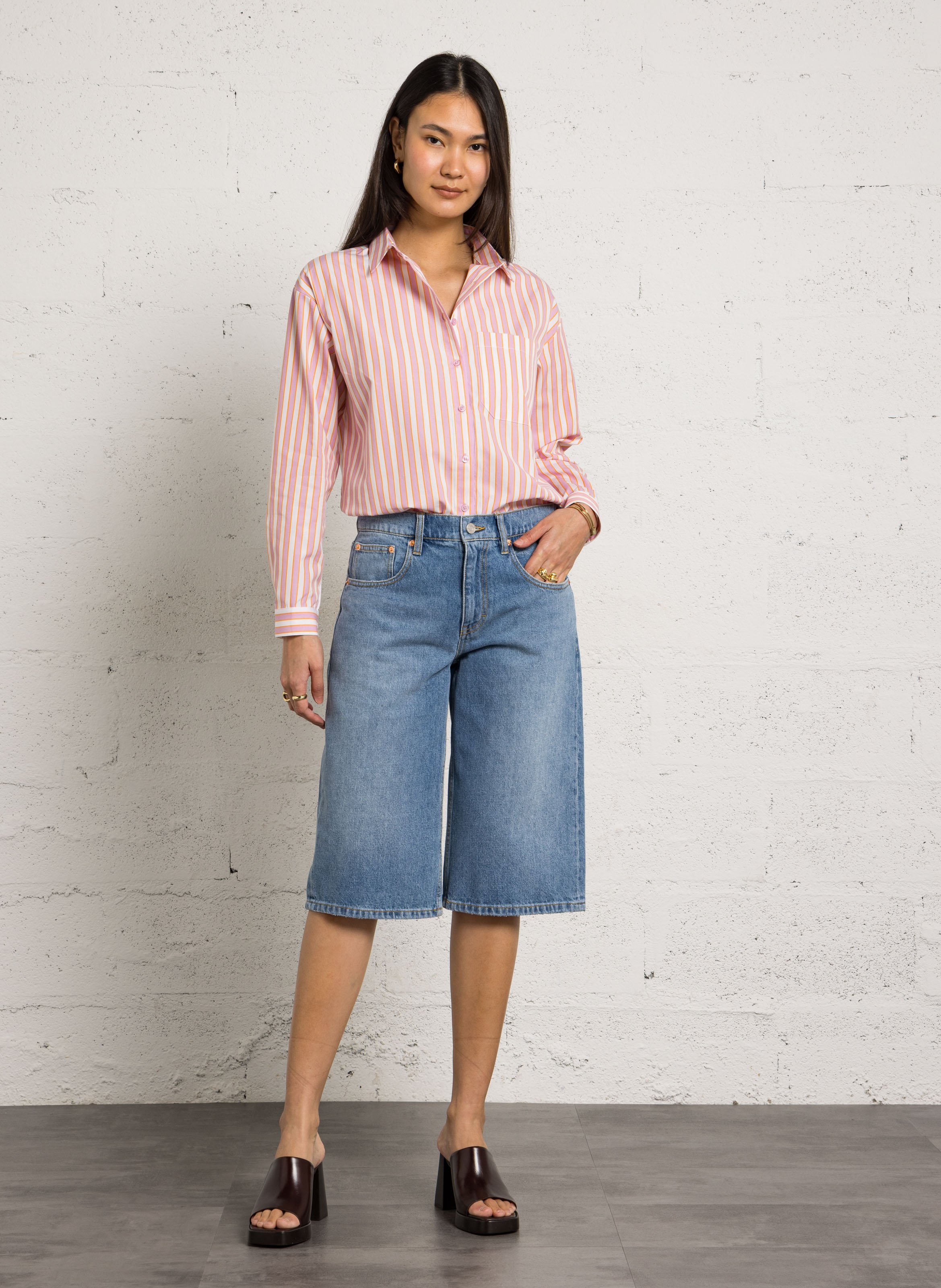 Gestreept overhemd MAISON 123 Roze