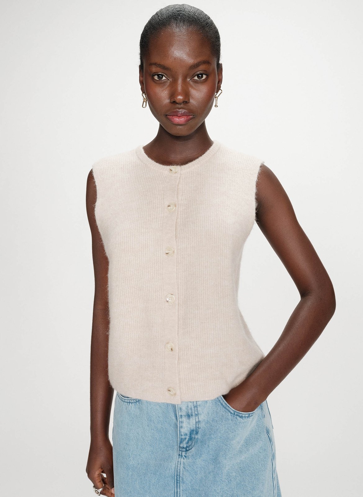Top col rond  GRACE ET MILA Beige