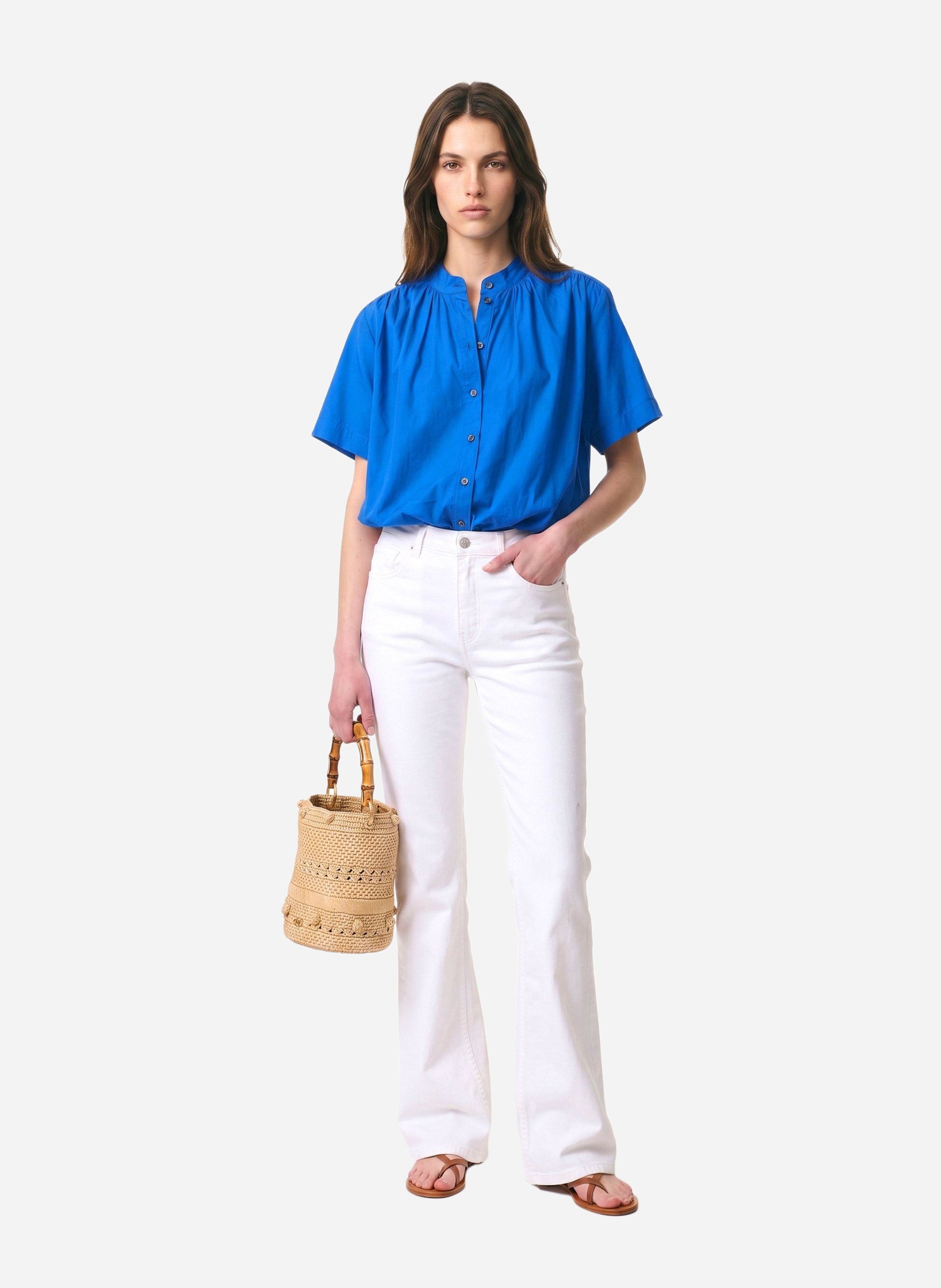 Blouse à manches courtes unie VANESSA BRUNO Blue