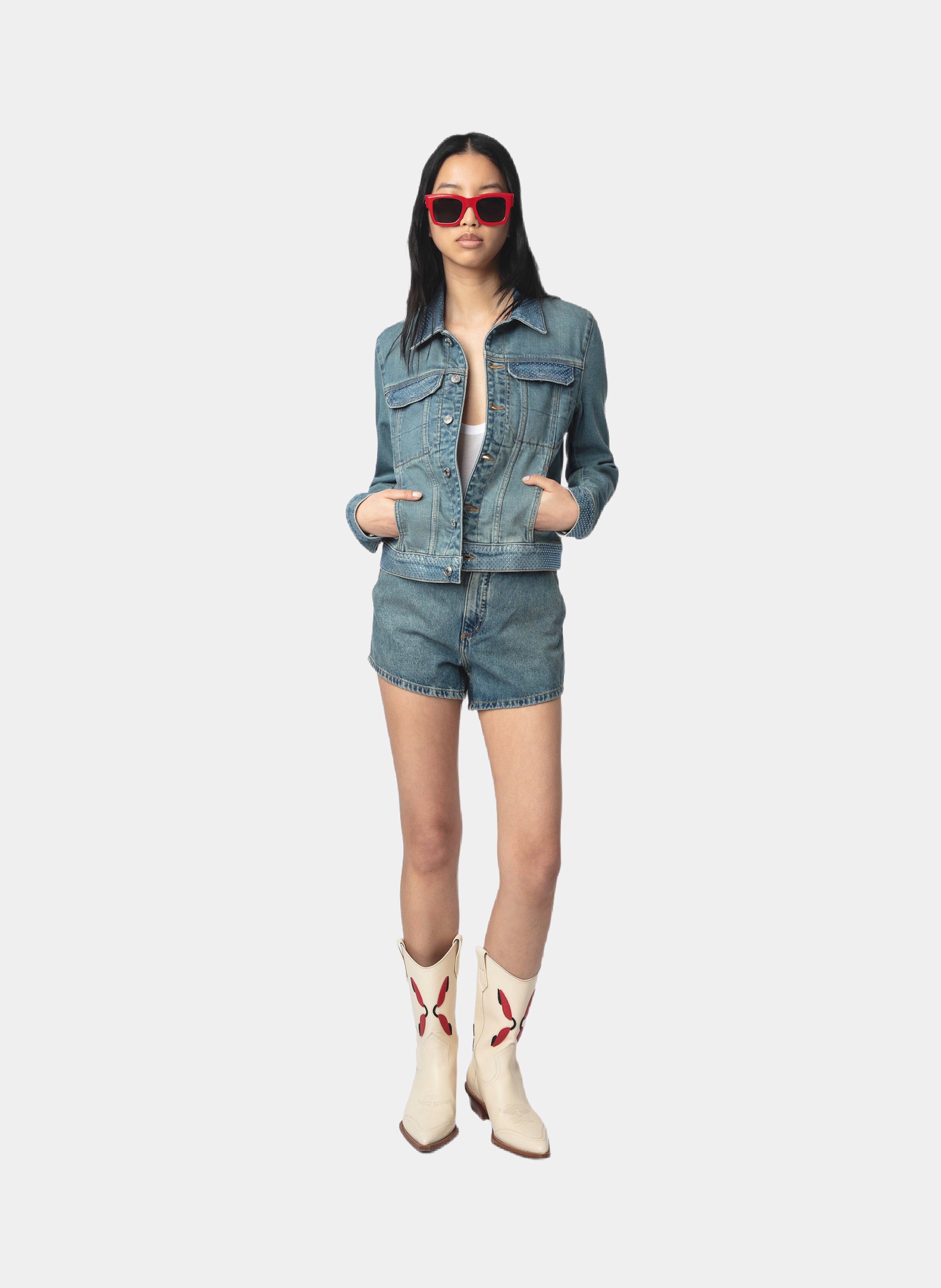 Cotton-blend coat with classic collar ZADIG&VOLTAIRE Blue