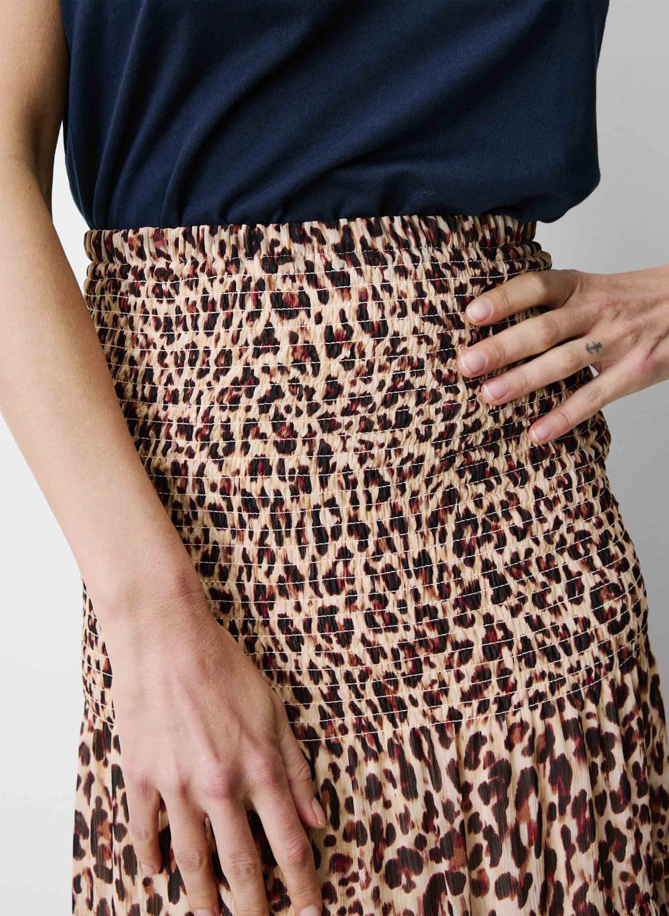 Long flared printed skirt GRACE ET MILA Brown