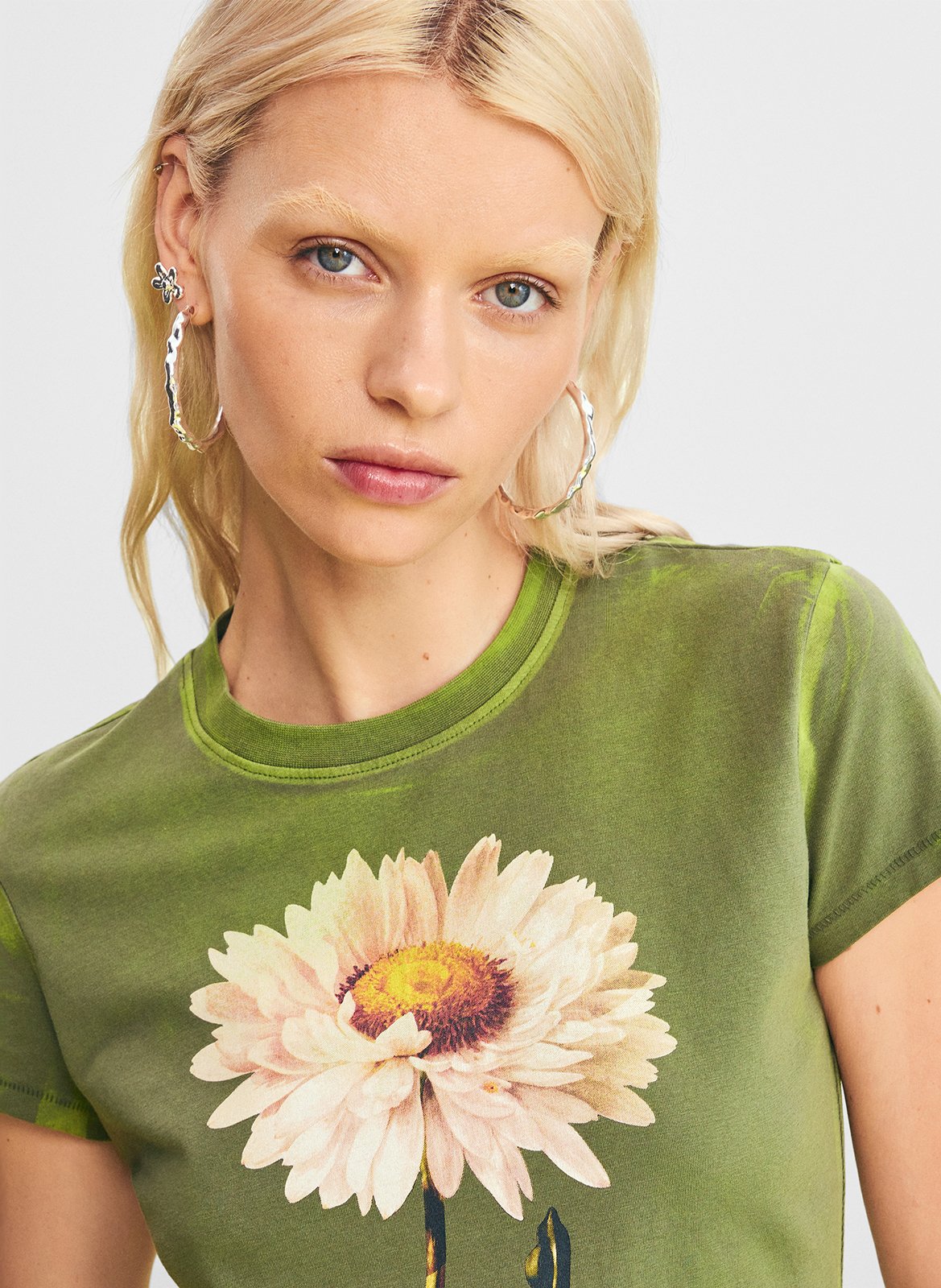 Short-sleeved printed T-shirt DESIGUAL Green