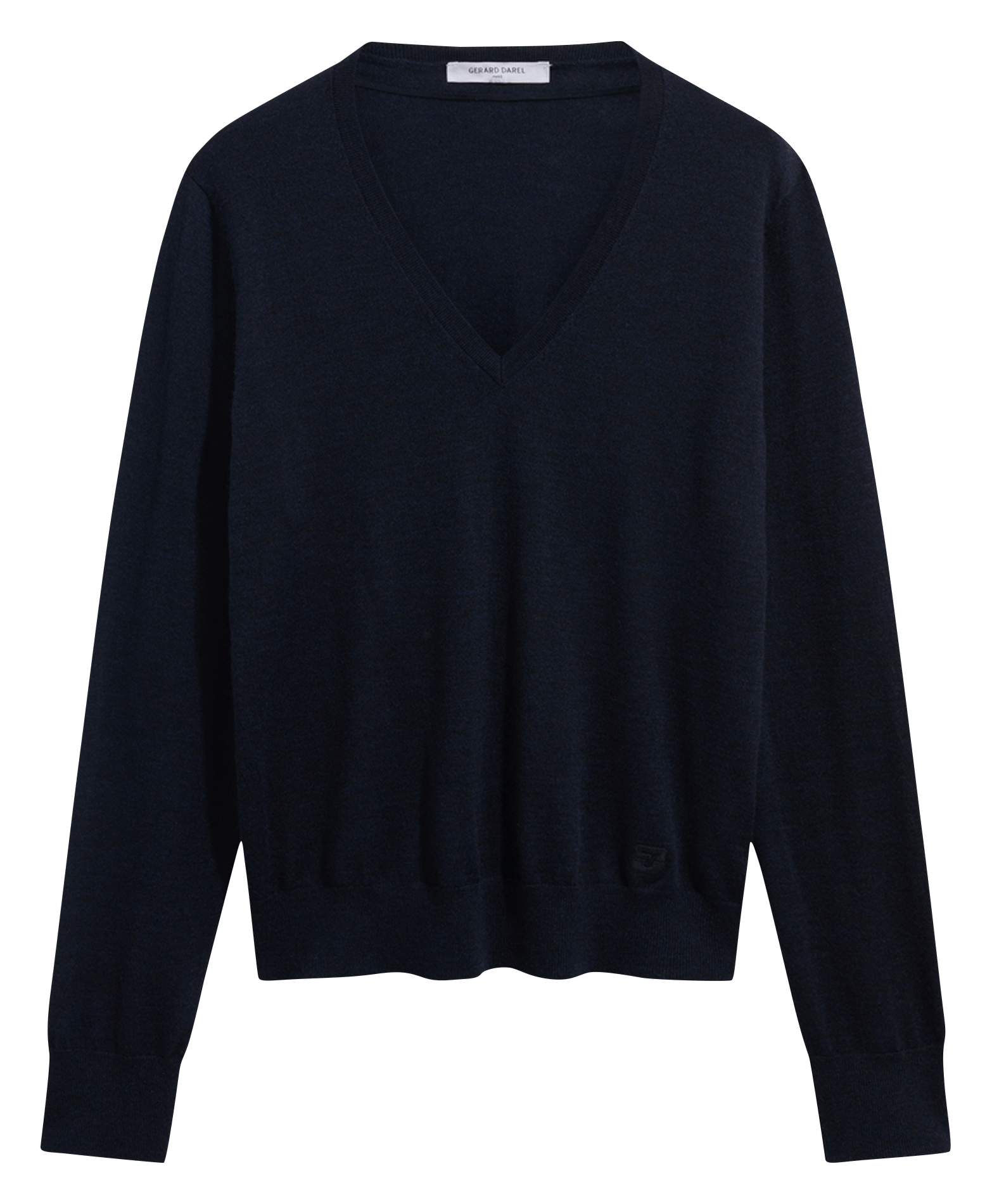 Pull droit col V en laine GERARD DAREL Bleu