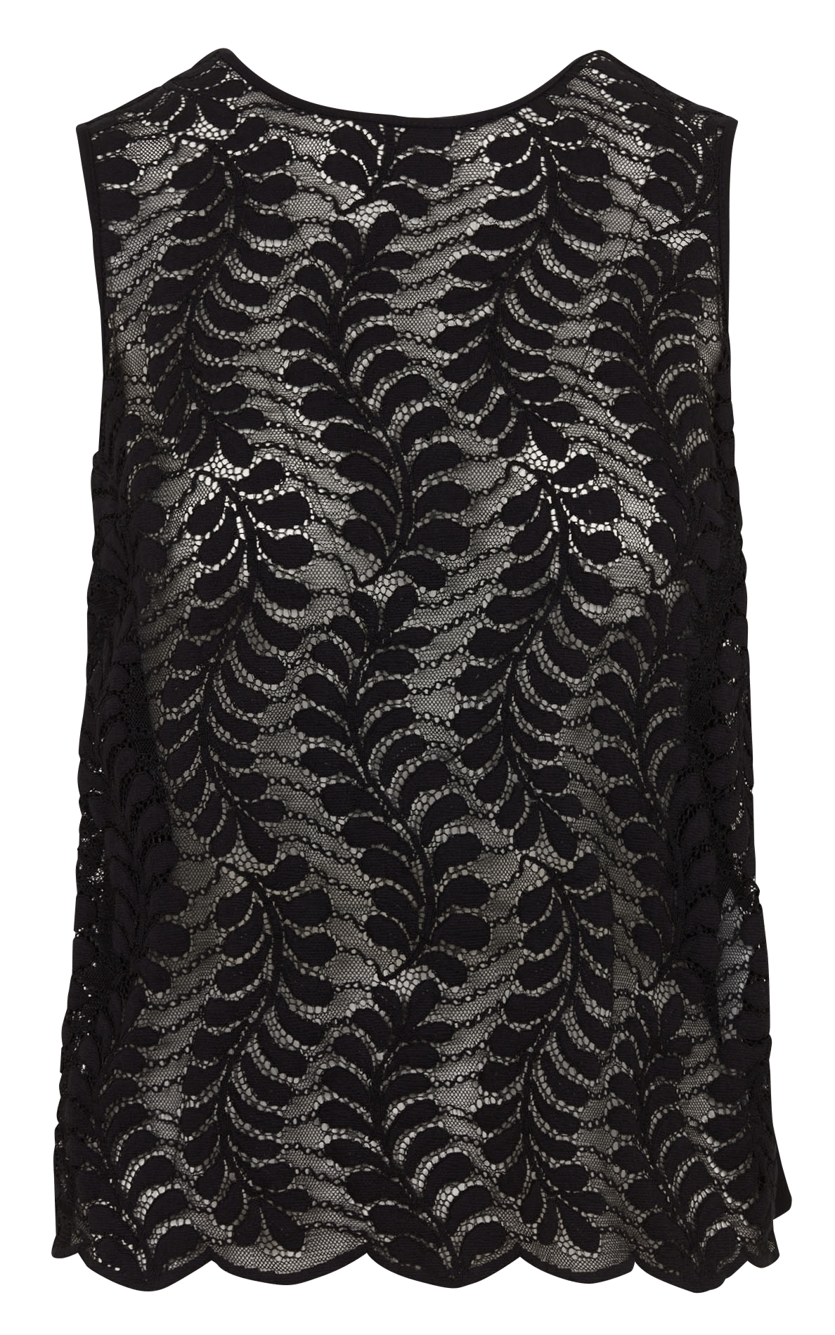 Straight viscose-blend sleeveless blouse PLEASE Black