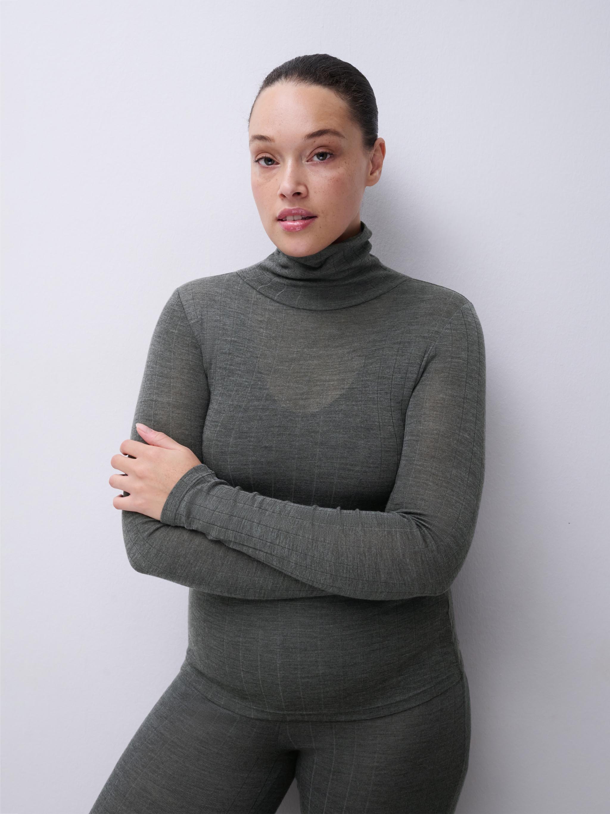 Long-sleeve turtleneck T-shirt CHANTELLE Grey