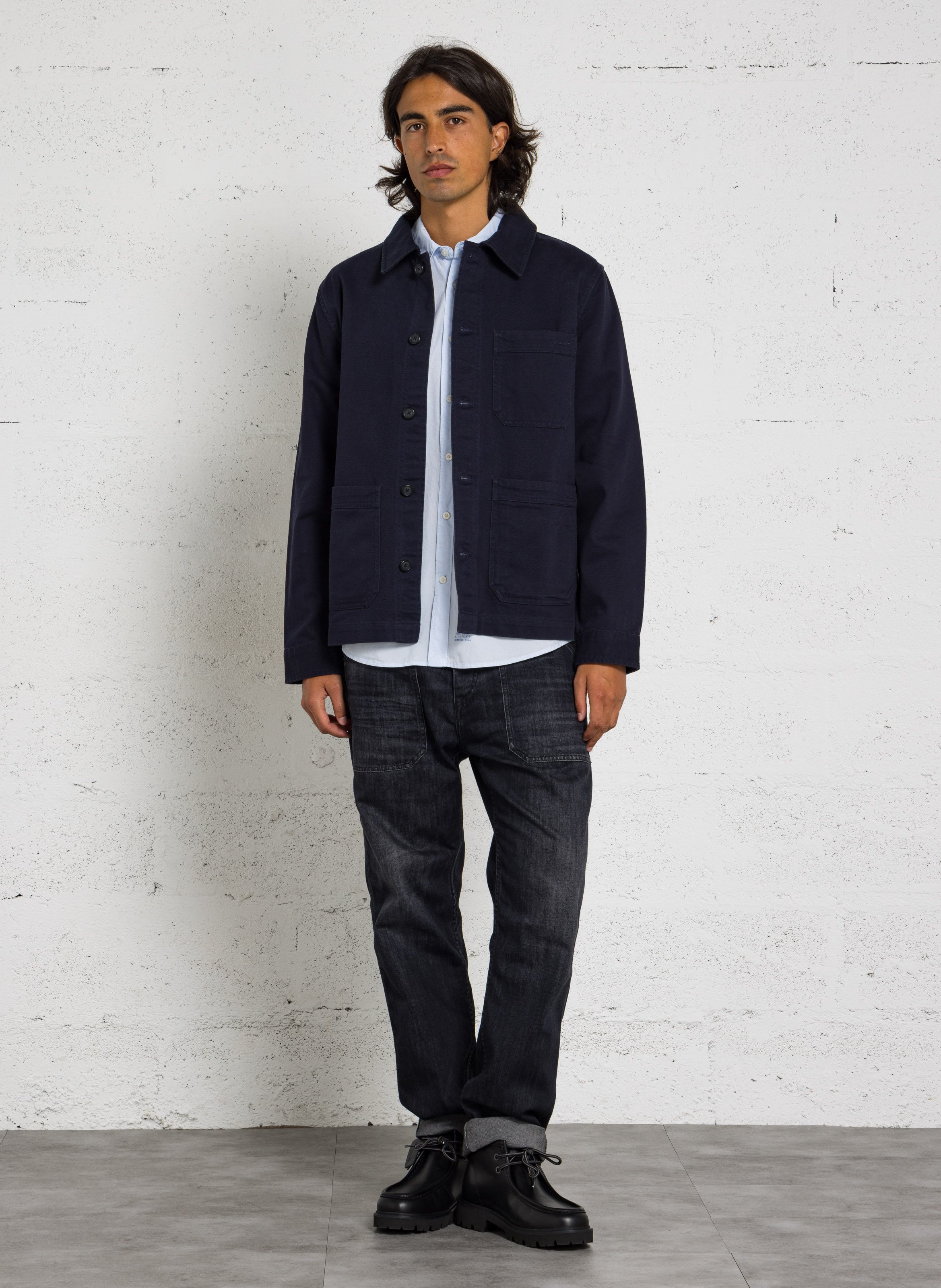 Gerade Baumwolljacke GANT Blau