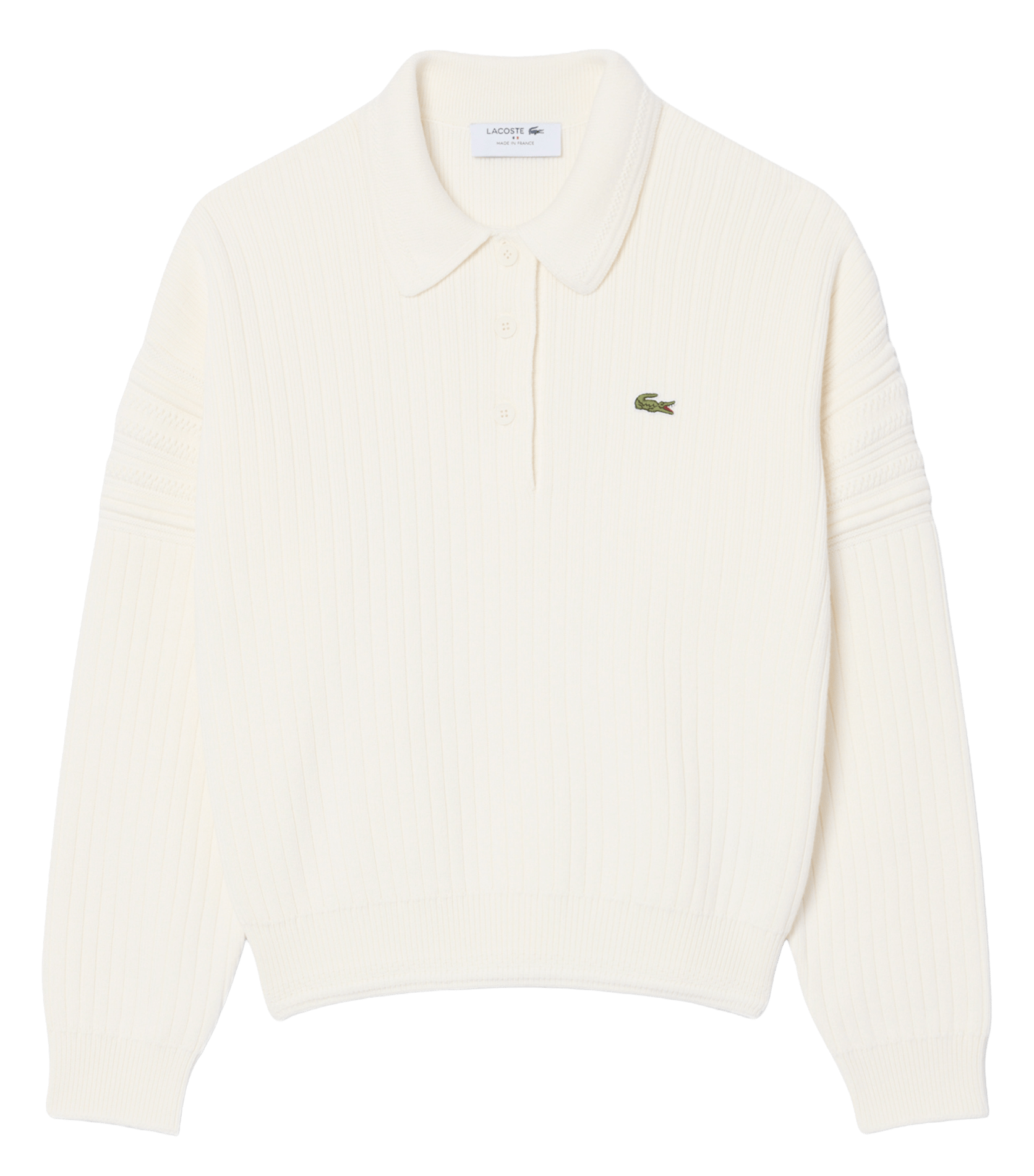 Polo droit manches longues en coton LACOSTE Gris