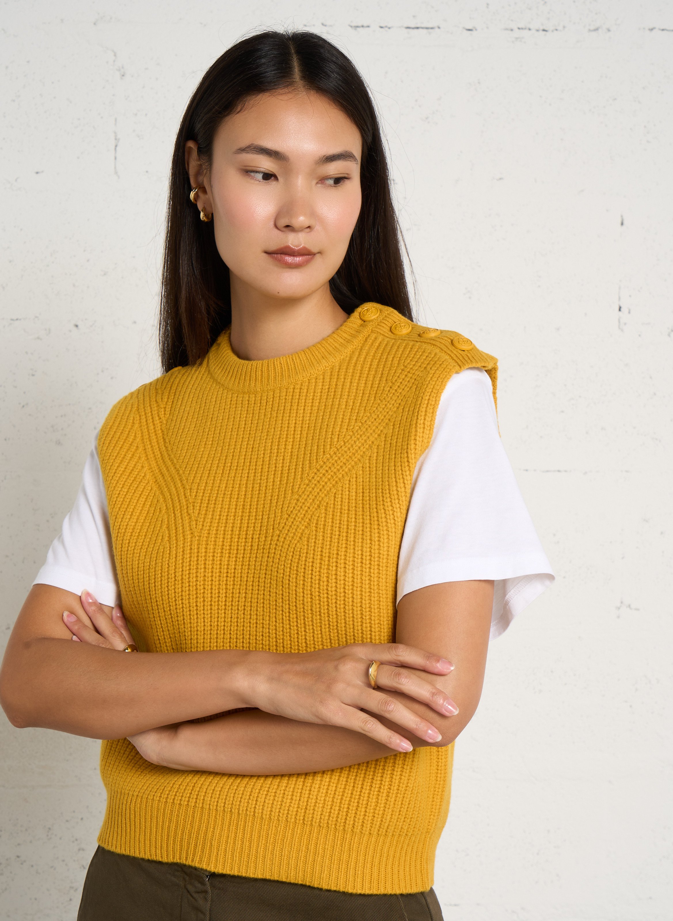 Sleeveless merino wool sweater LEON & HARPER