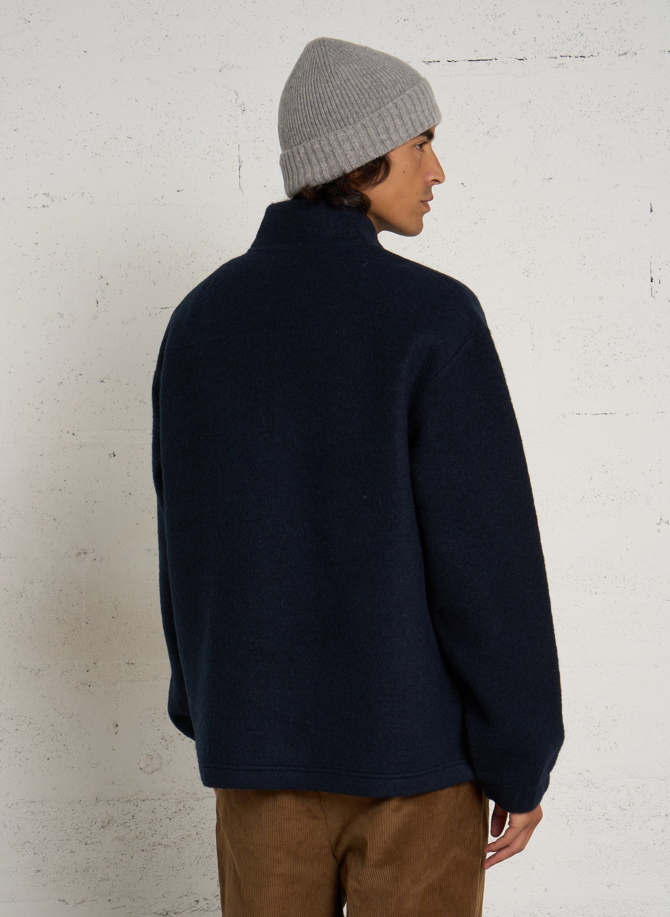 Pullover mit Zip-Kragen aus Woll-Mix FARAH Blau