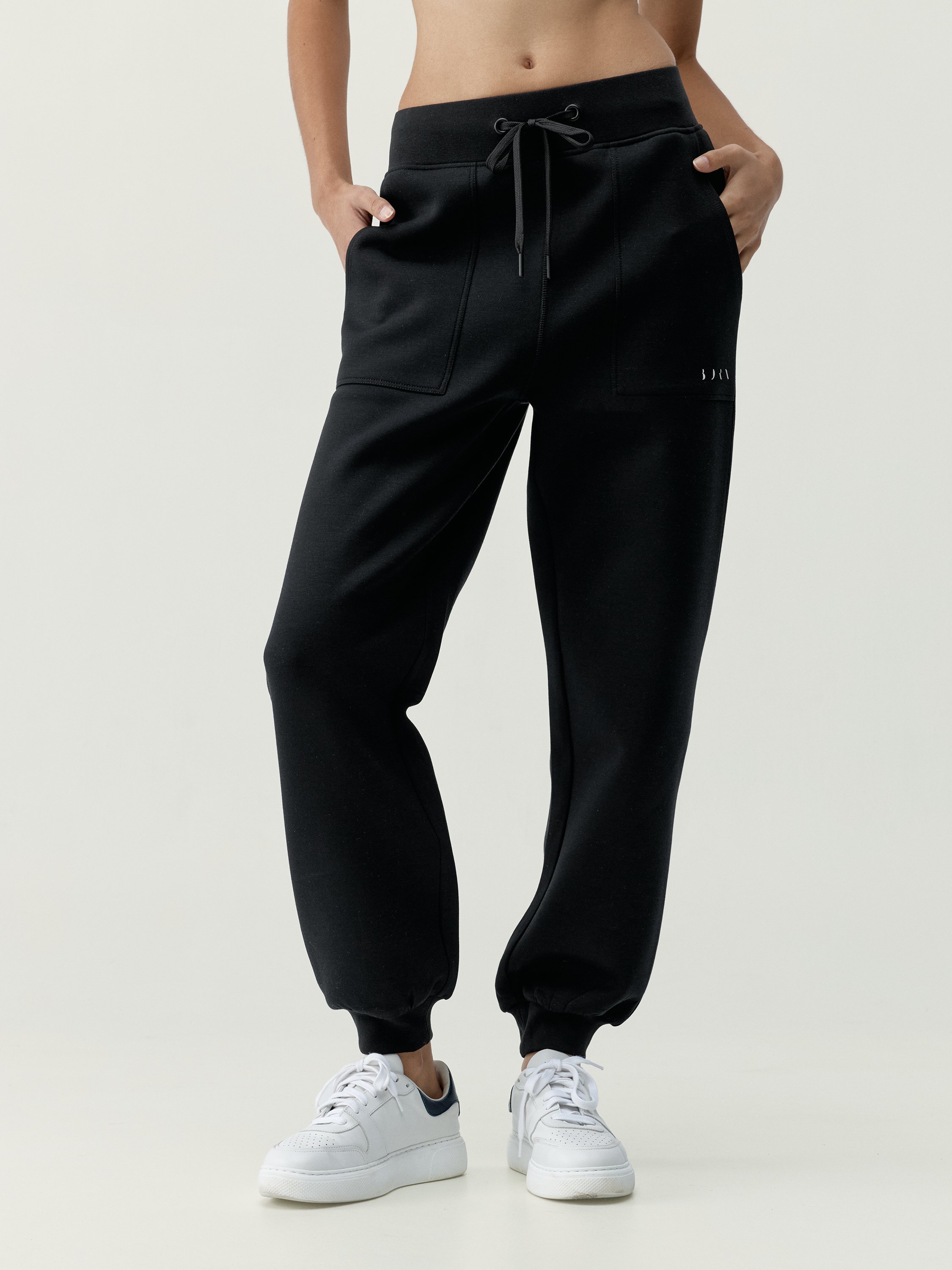 Women's BLOOM quick-drying soft-touch sports joggers BORN Black