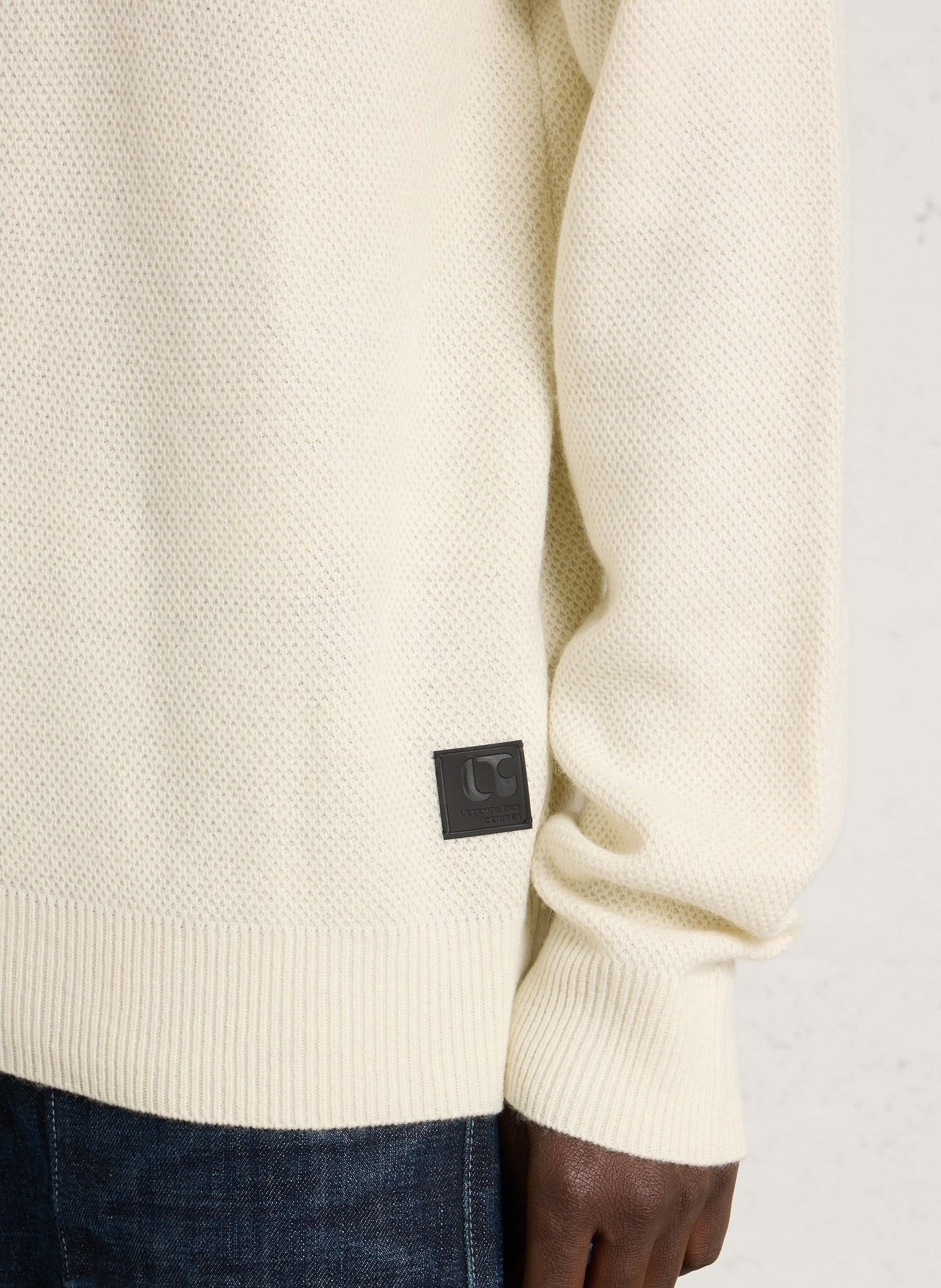 Gerade geschnittener Pullover mit Stehkragen und Reißverschluss LE TEMPS DES CERISES Weiss