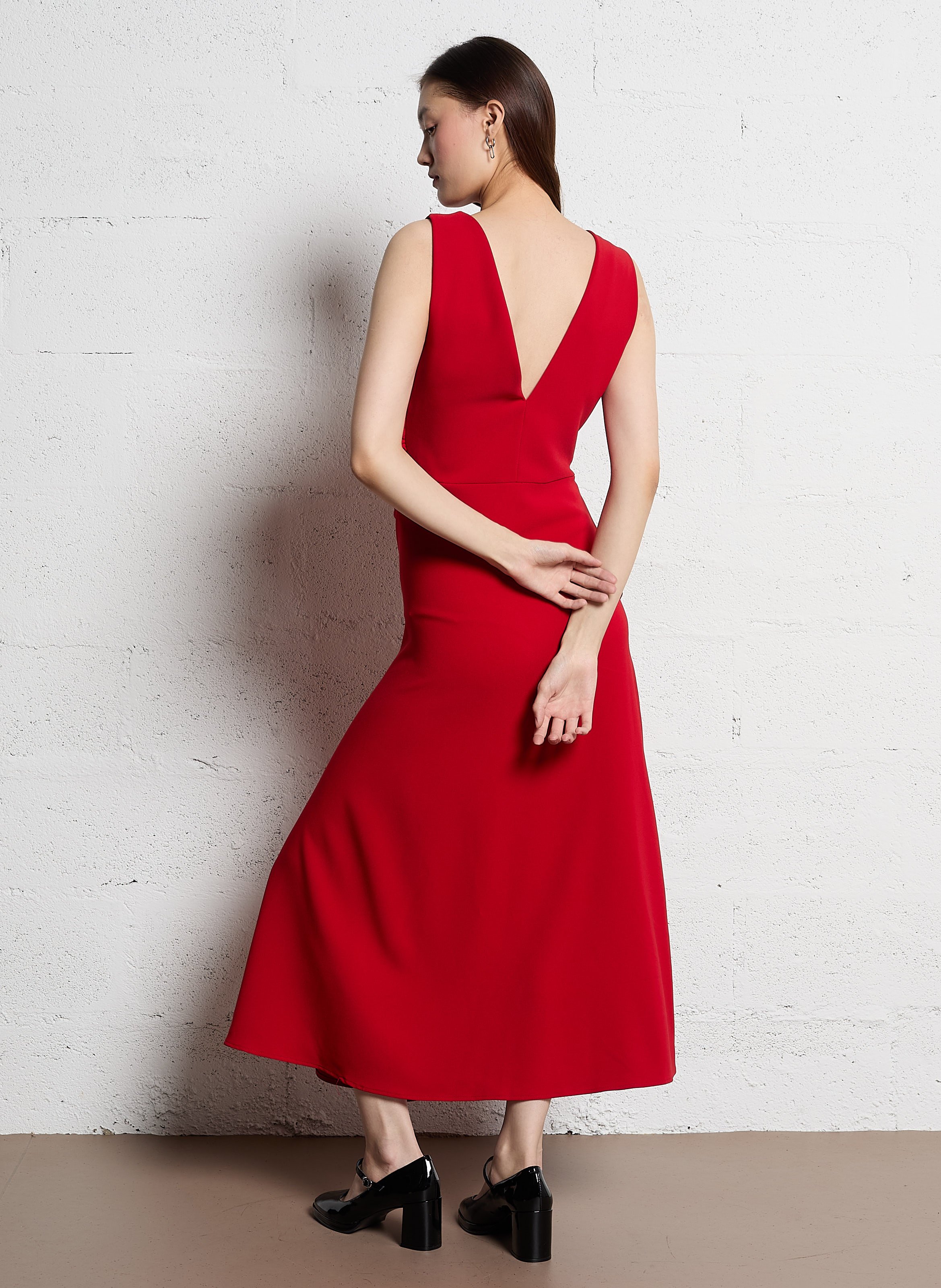 Square Neck Maxi Dress IMPERIAL Red