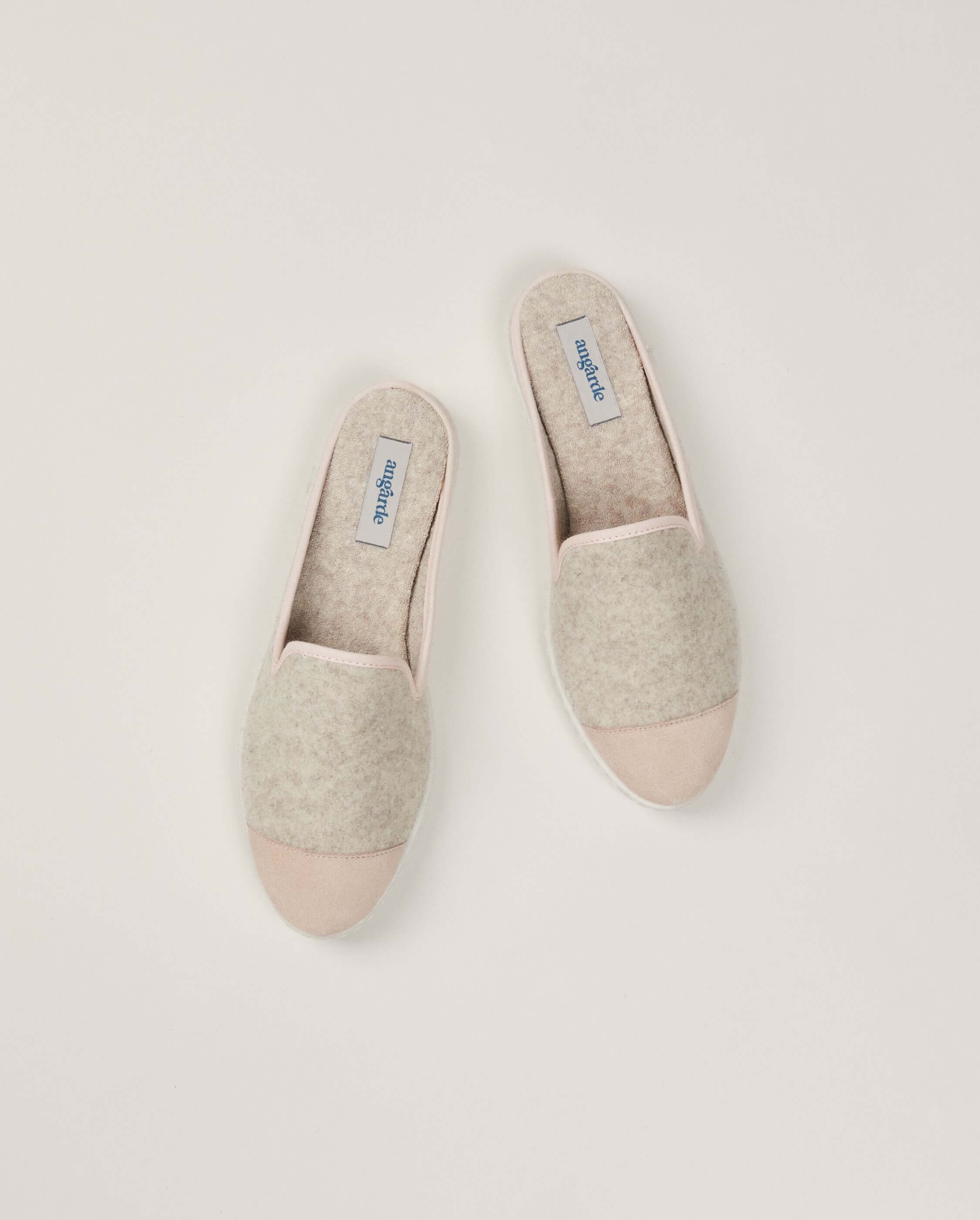 Women's wool mule, powder pink beige ANGARDE Beige
