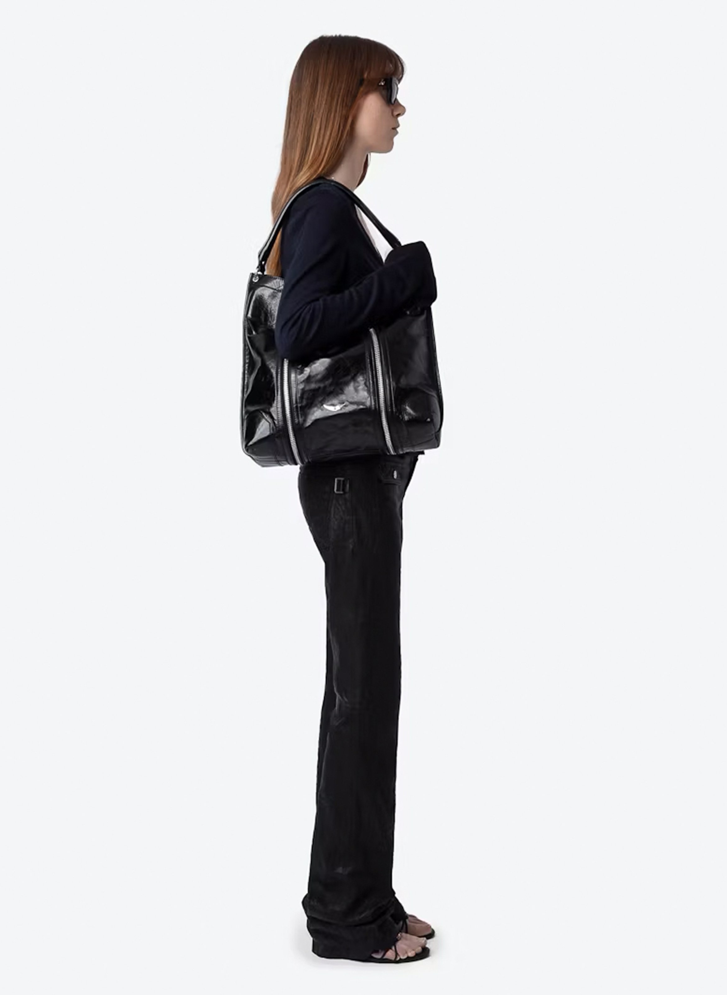 Schoudertas van lakleer ZADIG&VOLTAIRE Zwart