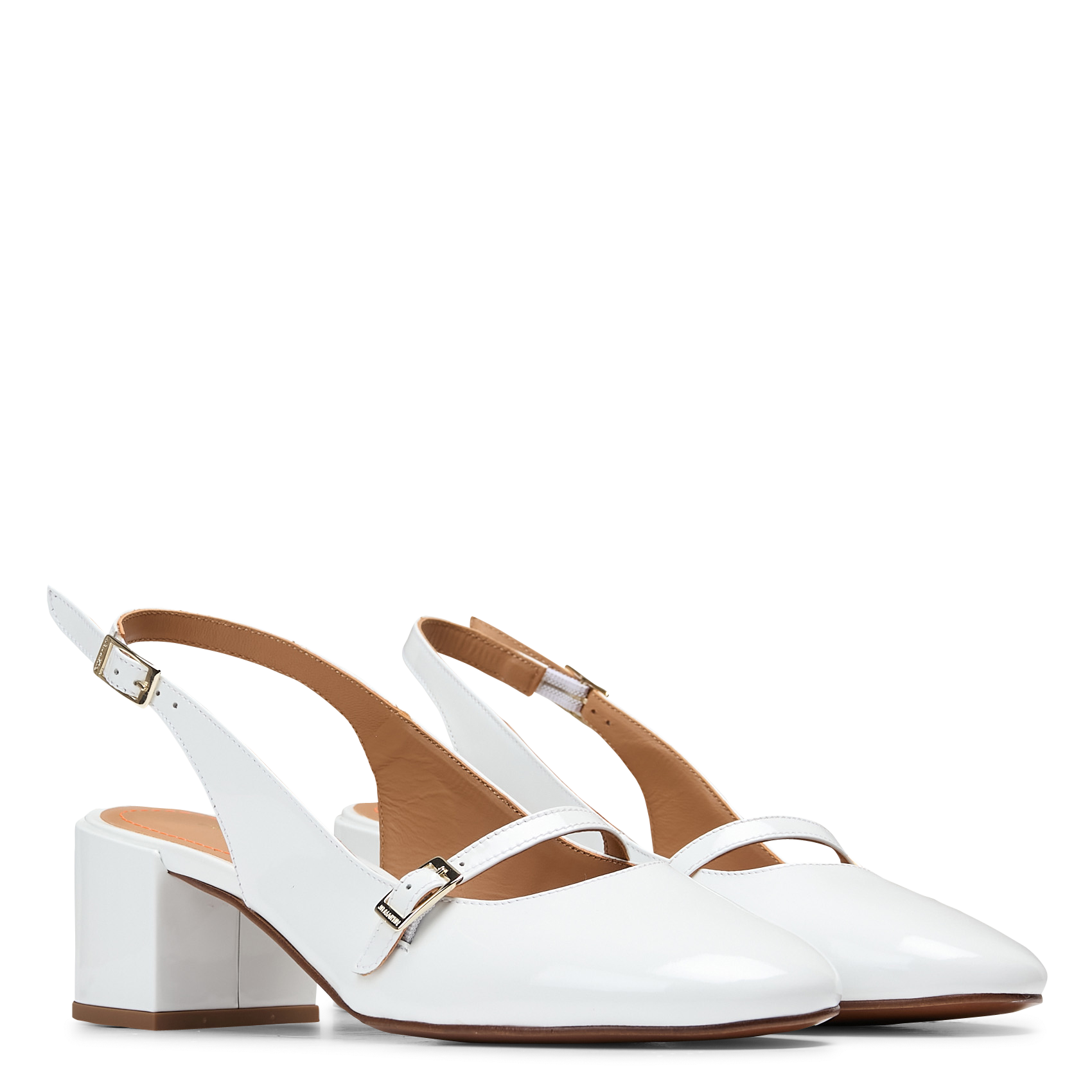 Babies en cuir métallisé JB MARTIN Blanc