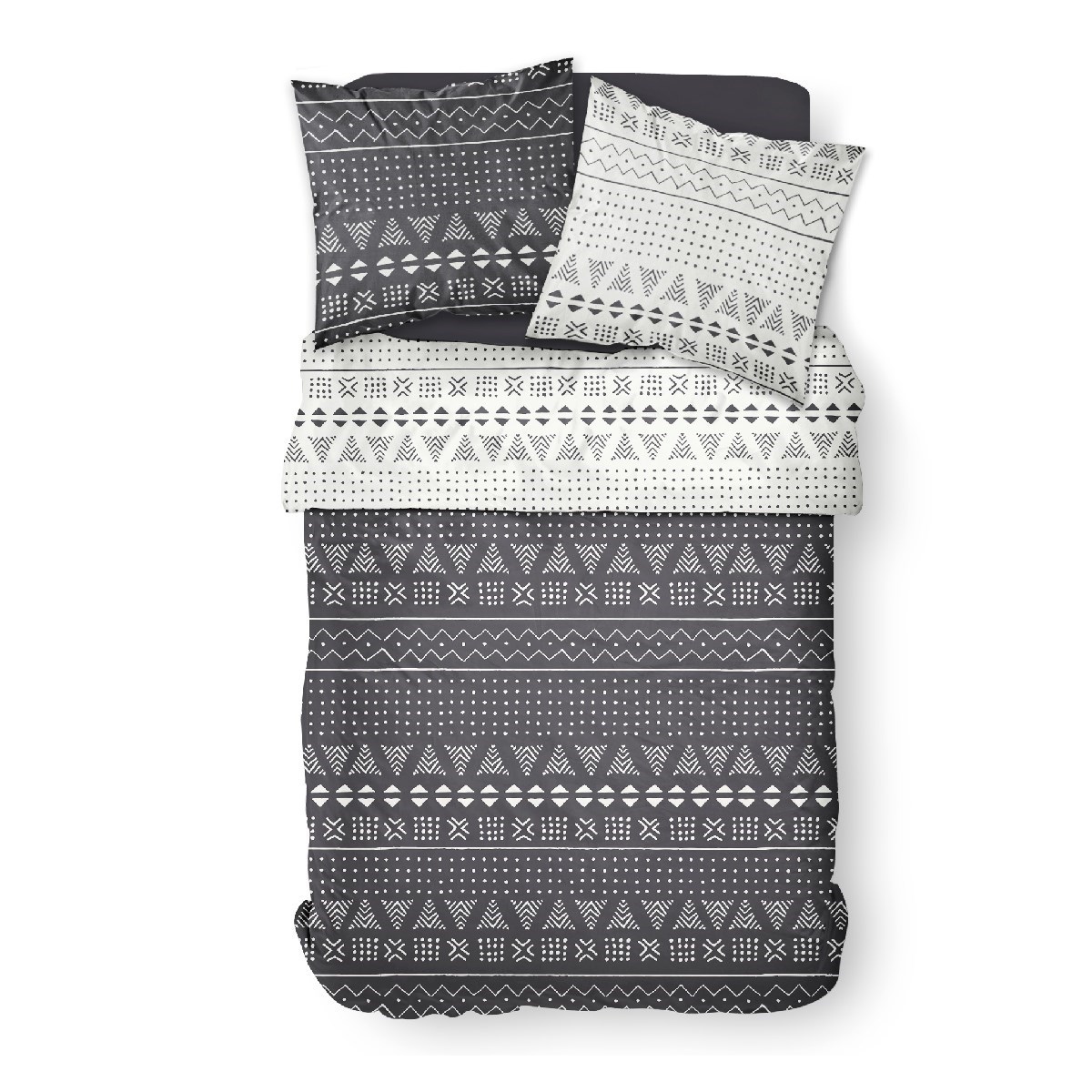 Printed cotton zippered bed set TODAY LINGE DE MAISON White