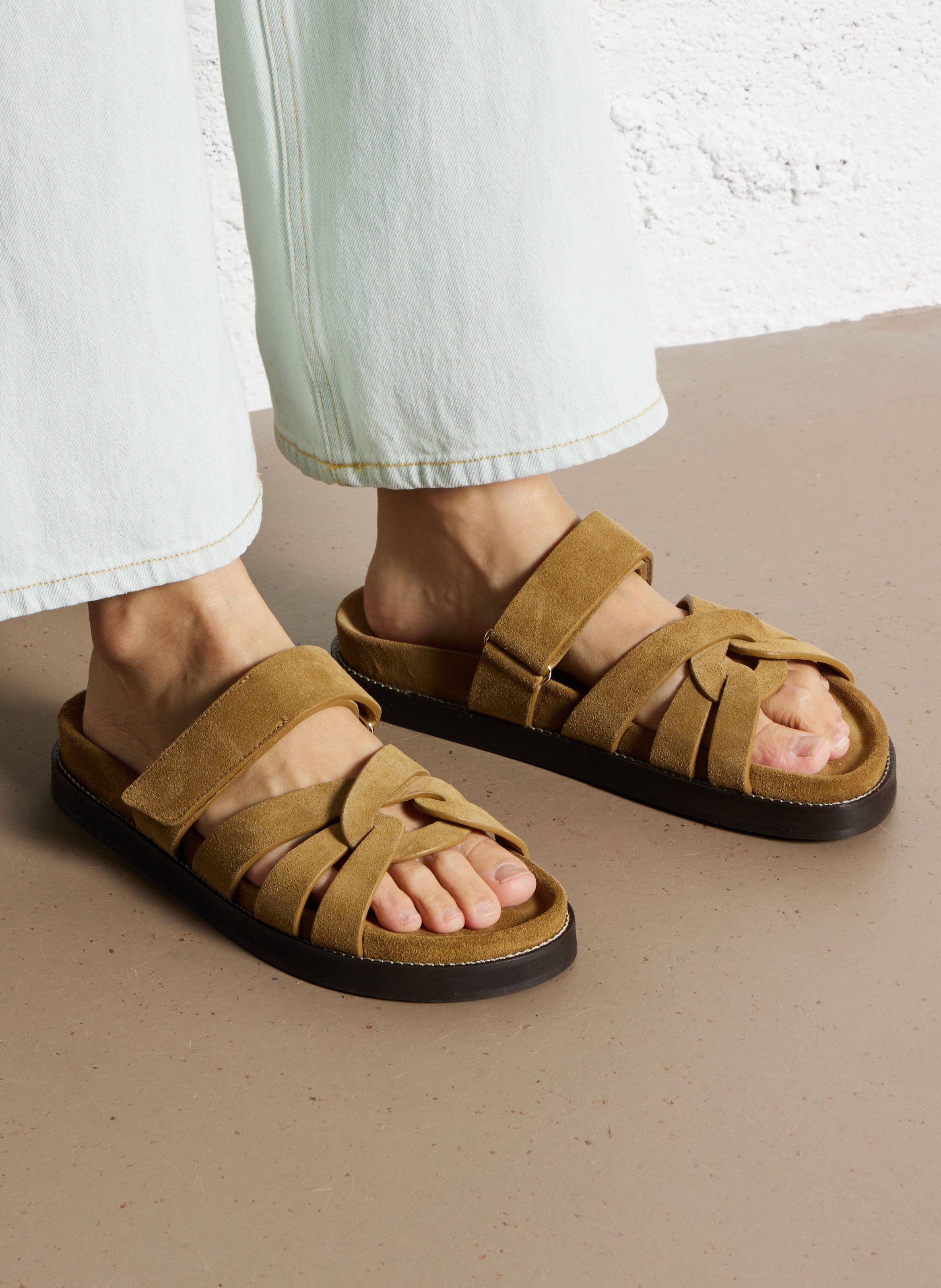 Hoge sandalen met vierkante hak BOBBIES Kaki