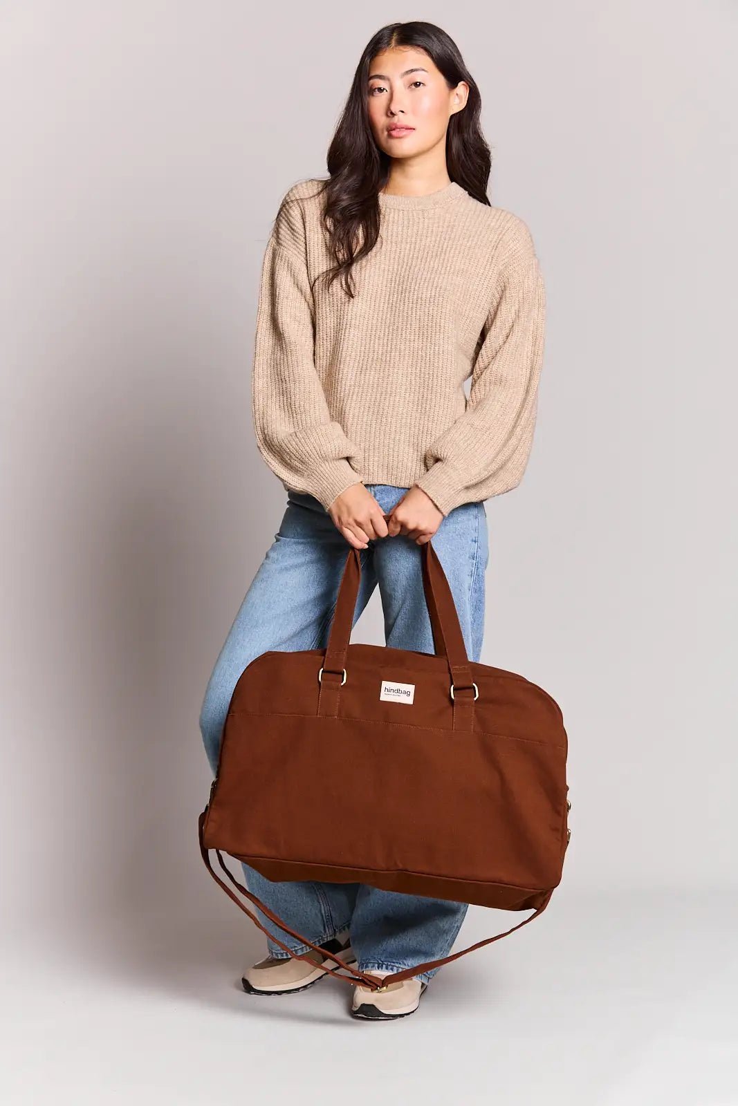 Cotton travel bag HINDBAG Brown