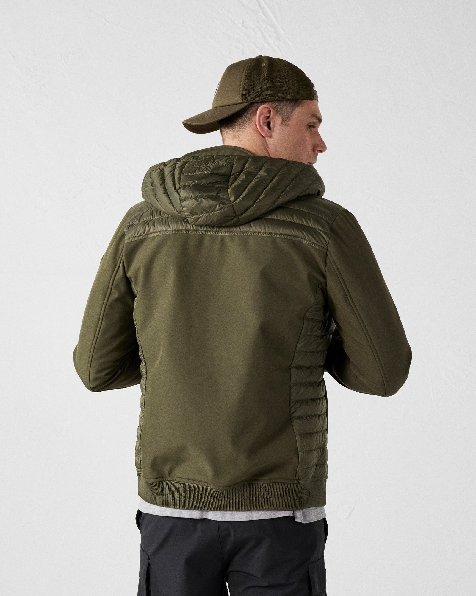 Softshell bi-material paco 2.0 down jacket JOTT Green