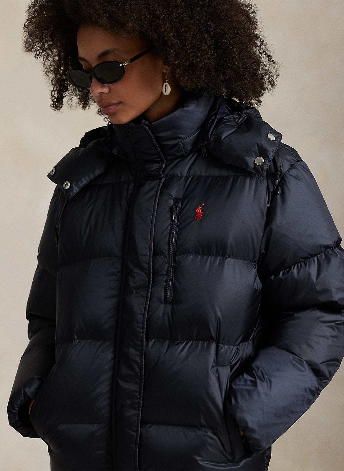 Doudoune col montant à capuche POLO RALPH LAUREN Bleu