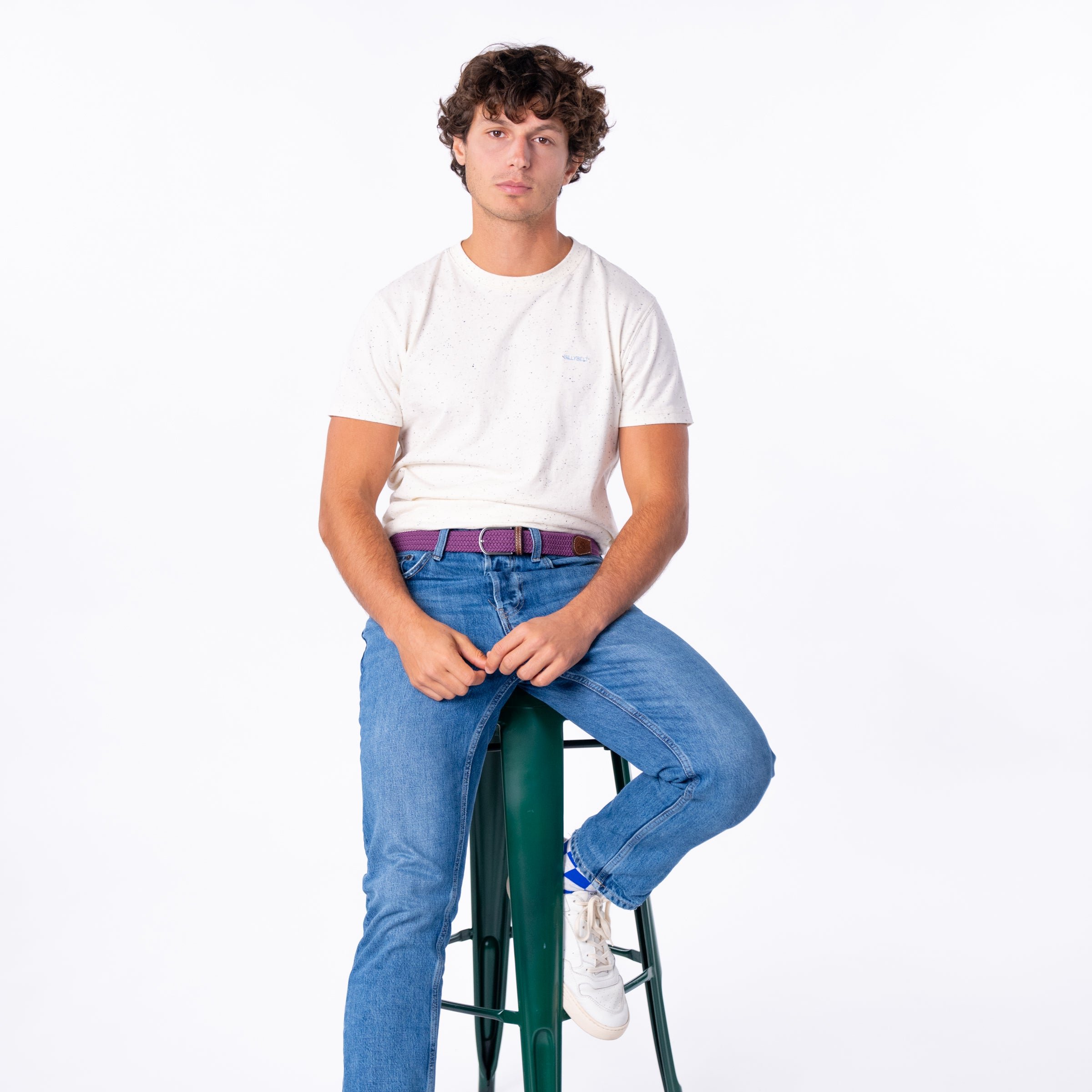 Solid Elastic Braided Belt BILLYBELT Purple