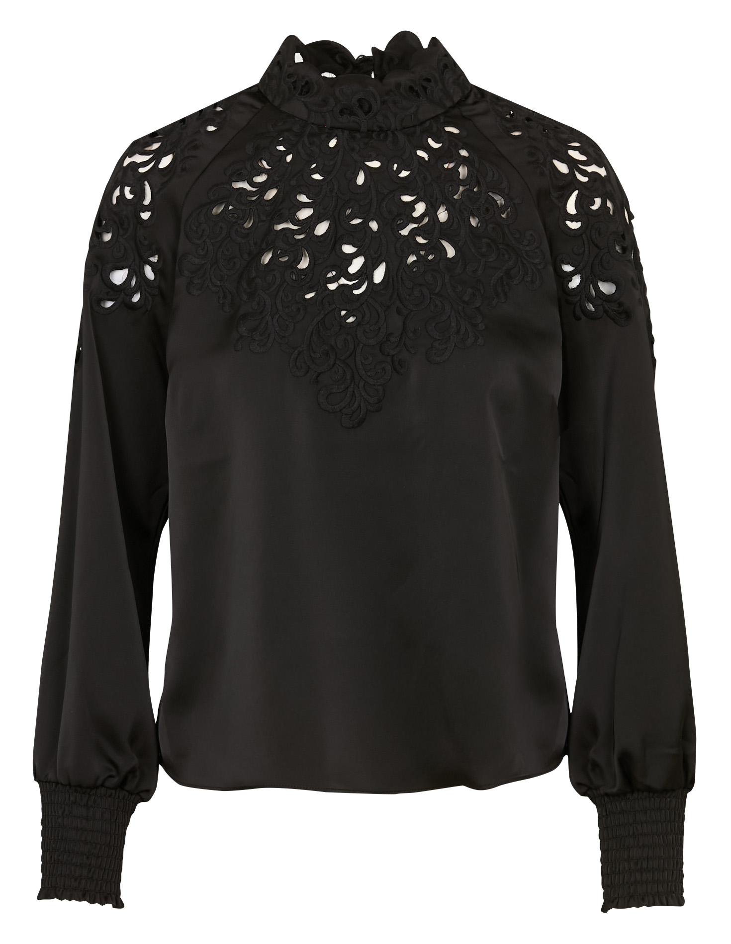 Blouse met opstaande kraag BERENICE Zwart