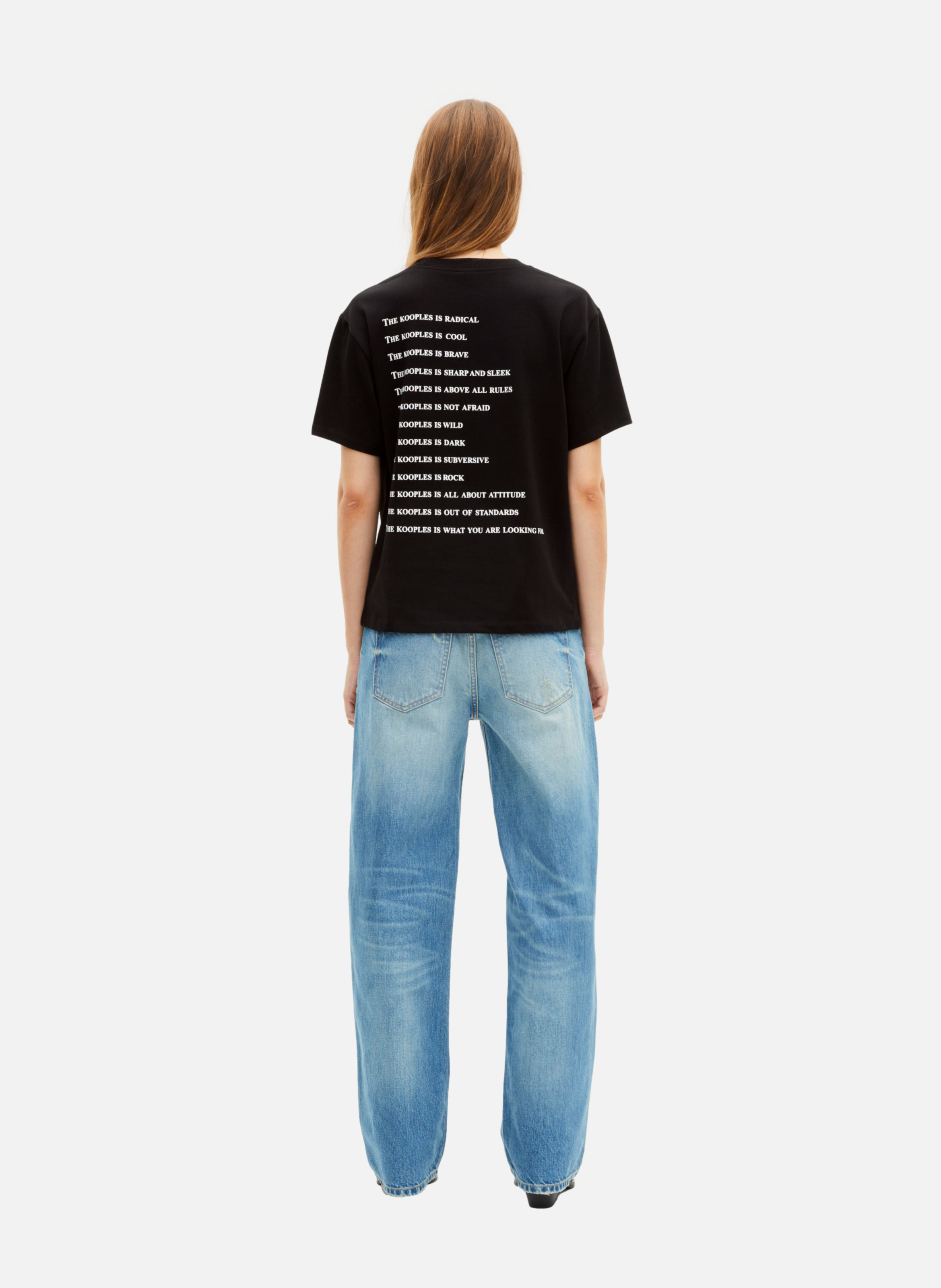 T-shirt with rhinestones THE KOOPLES Black